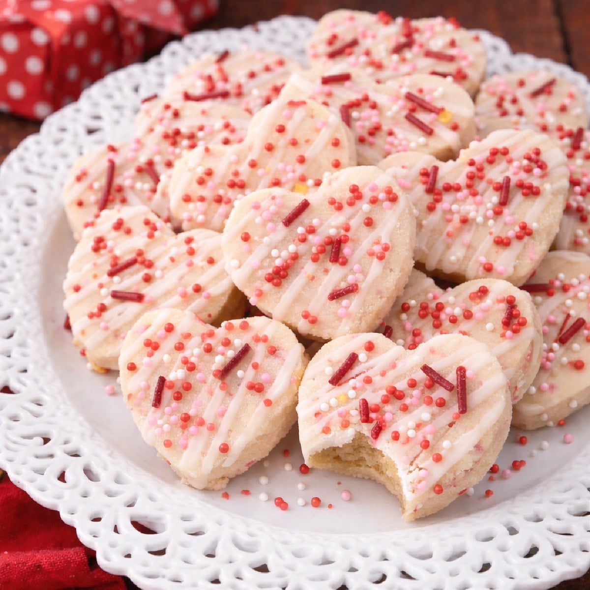 Valentines Day Shortbread Cookie Bites