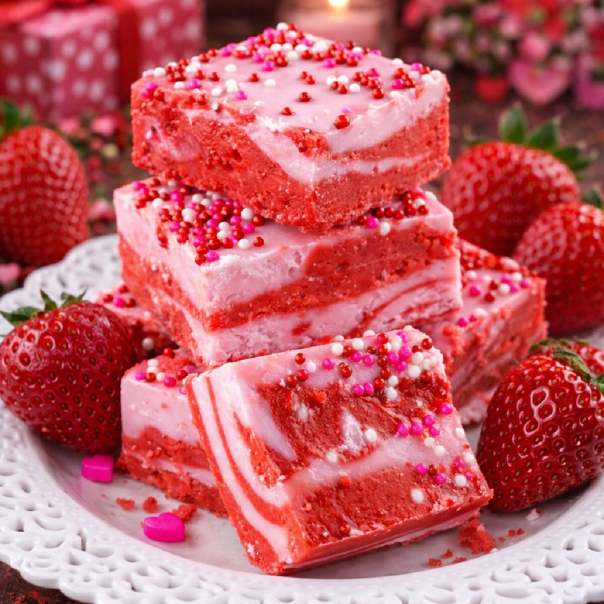Valentine’s Day Strawberry Fudge