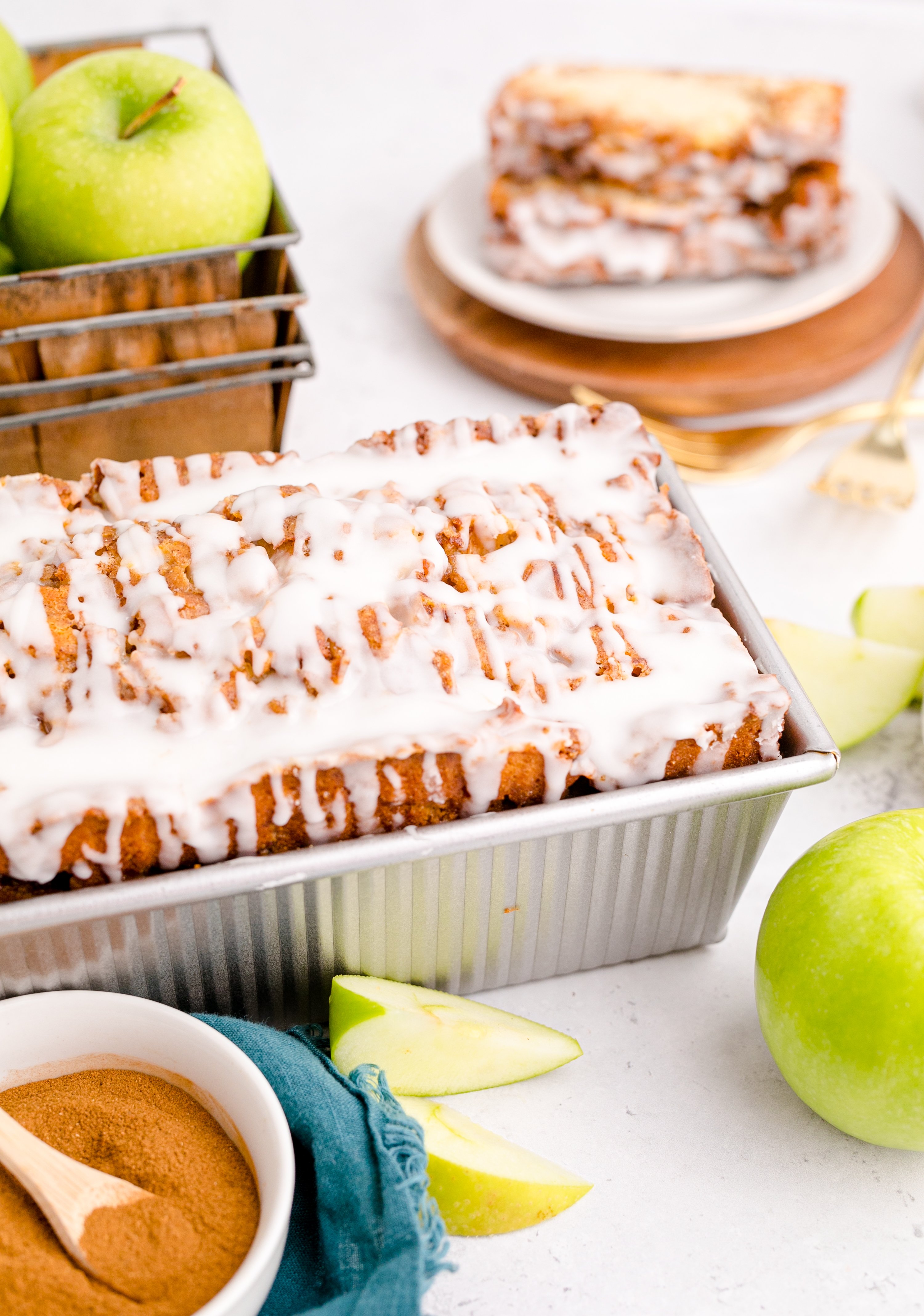 Apple Bread covered in icing