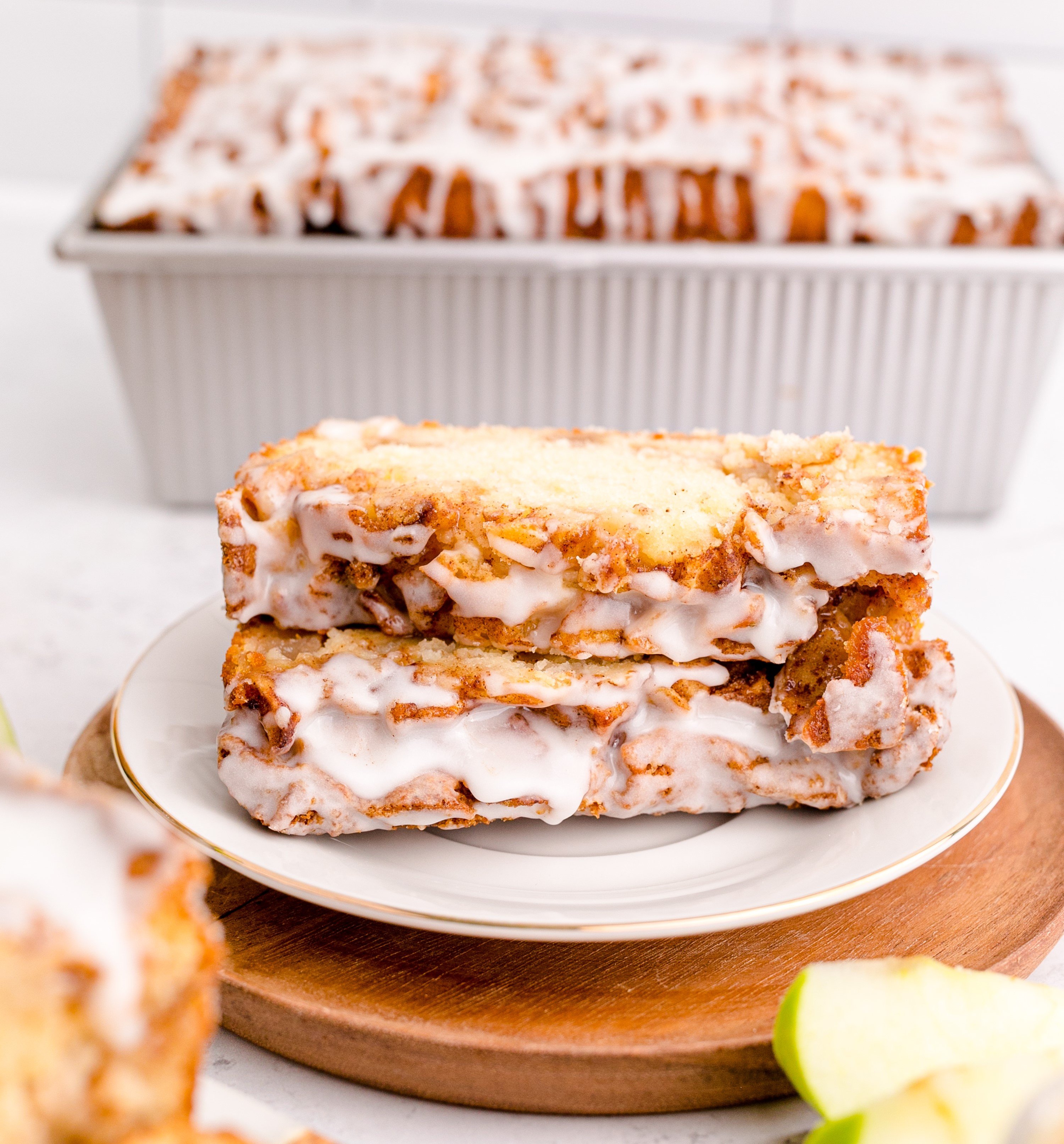 Apple Bread slices on a plate
