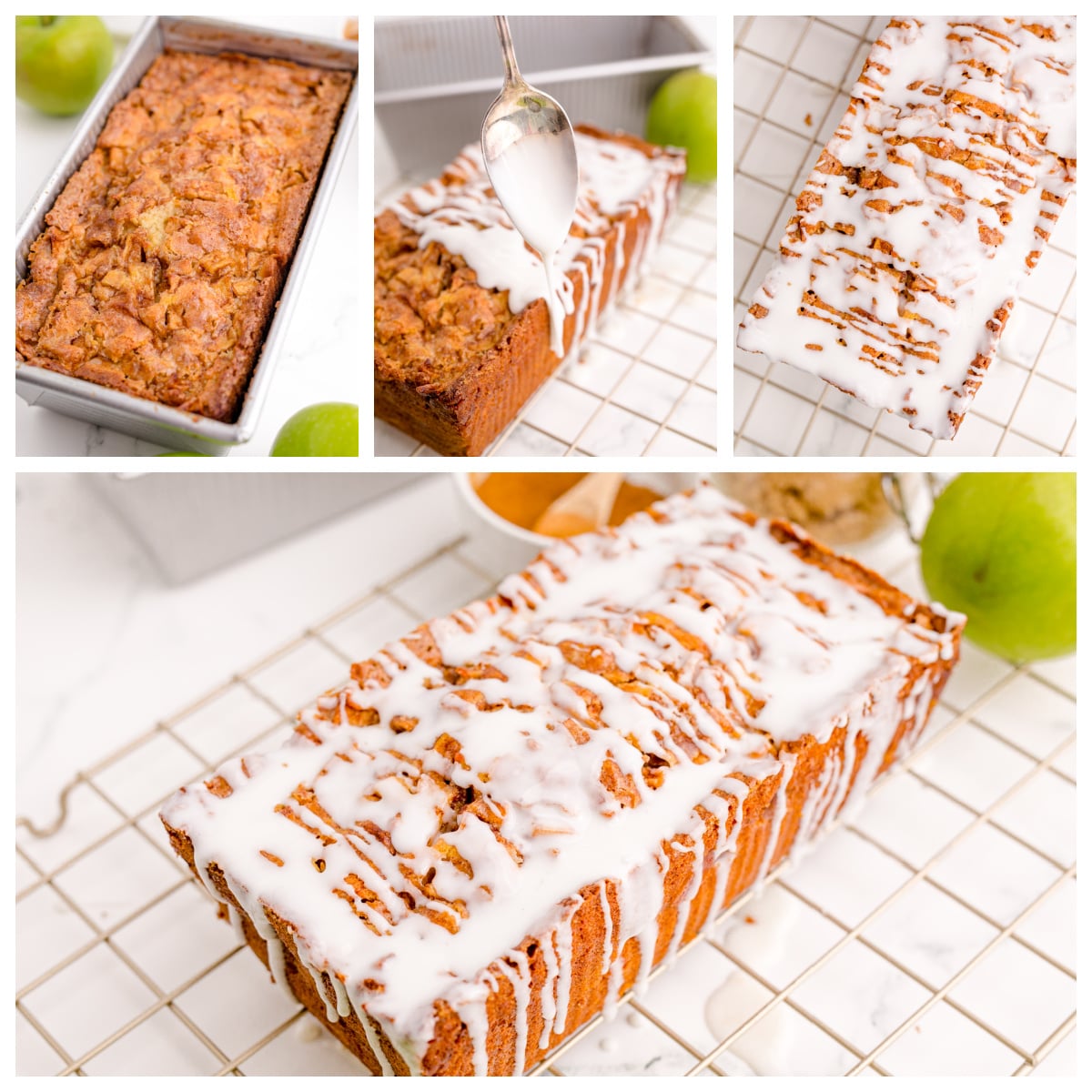 Apple Bread collage of the entire loaf