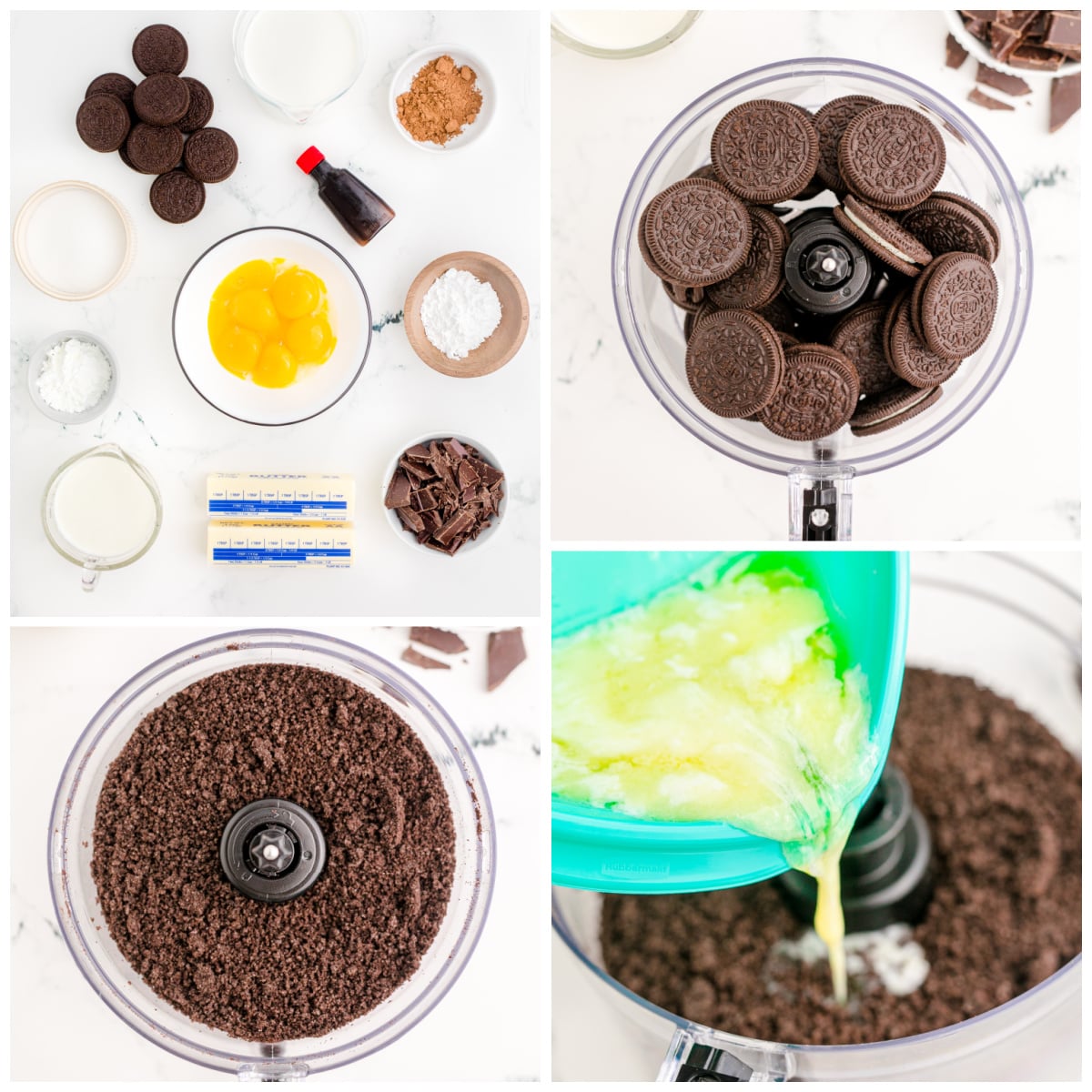 Chocolate Cream Pie step by step instructions on a collage photo