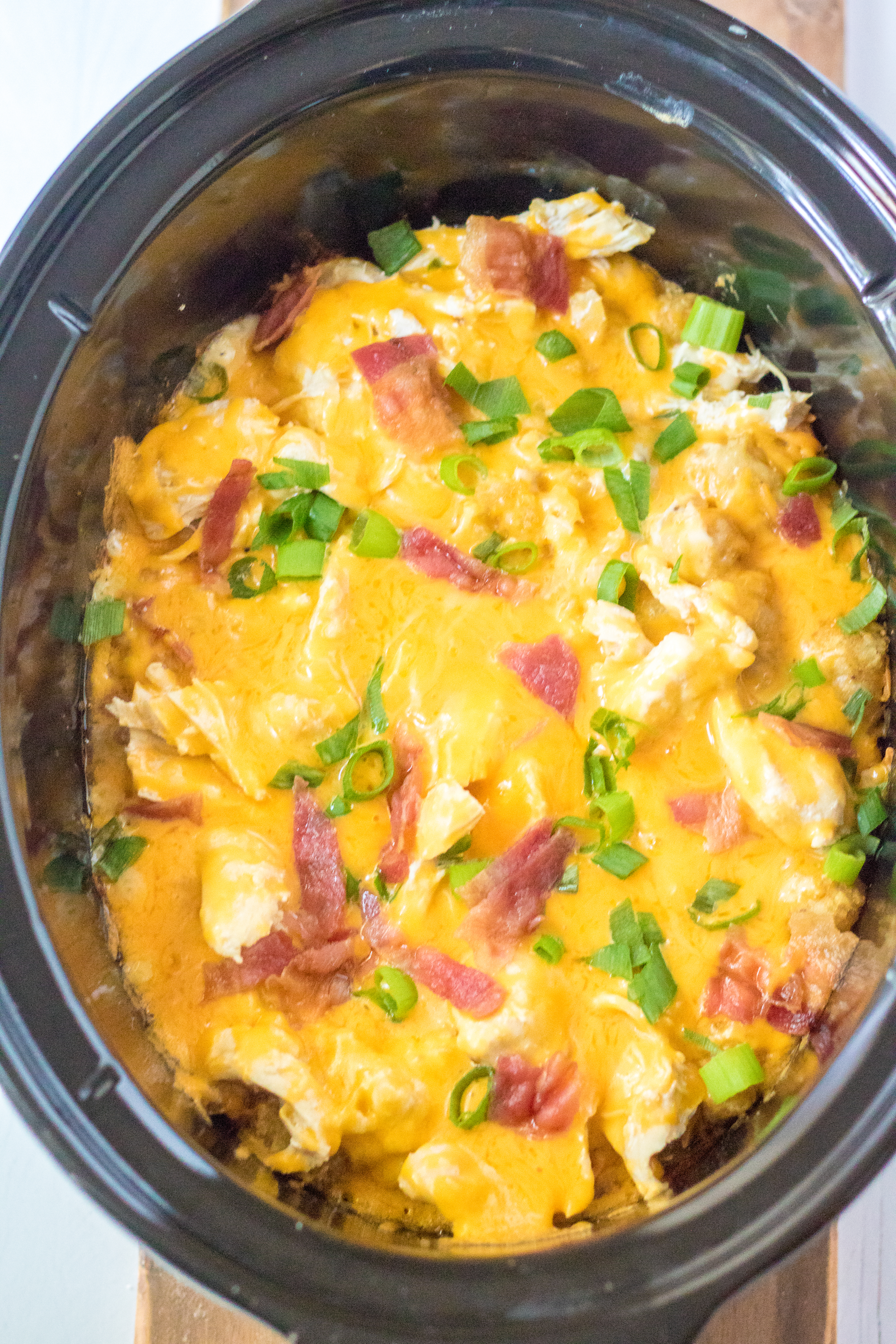 Tater Tot Casserole in the crock pot
