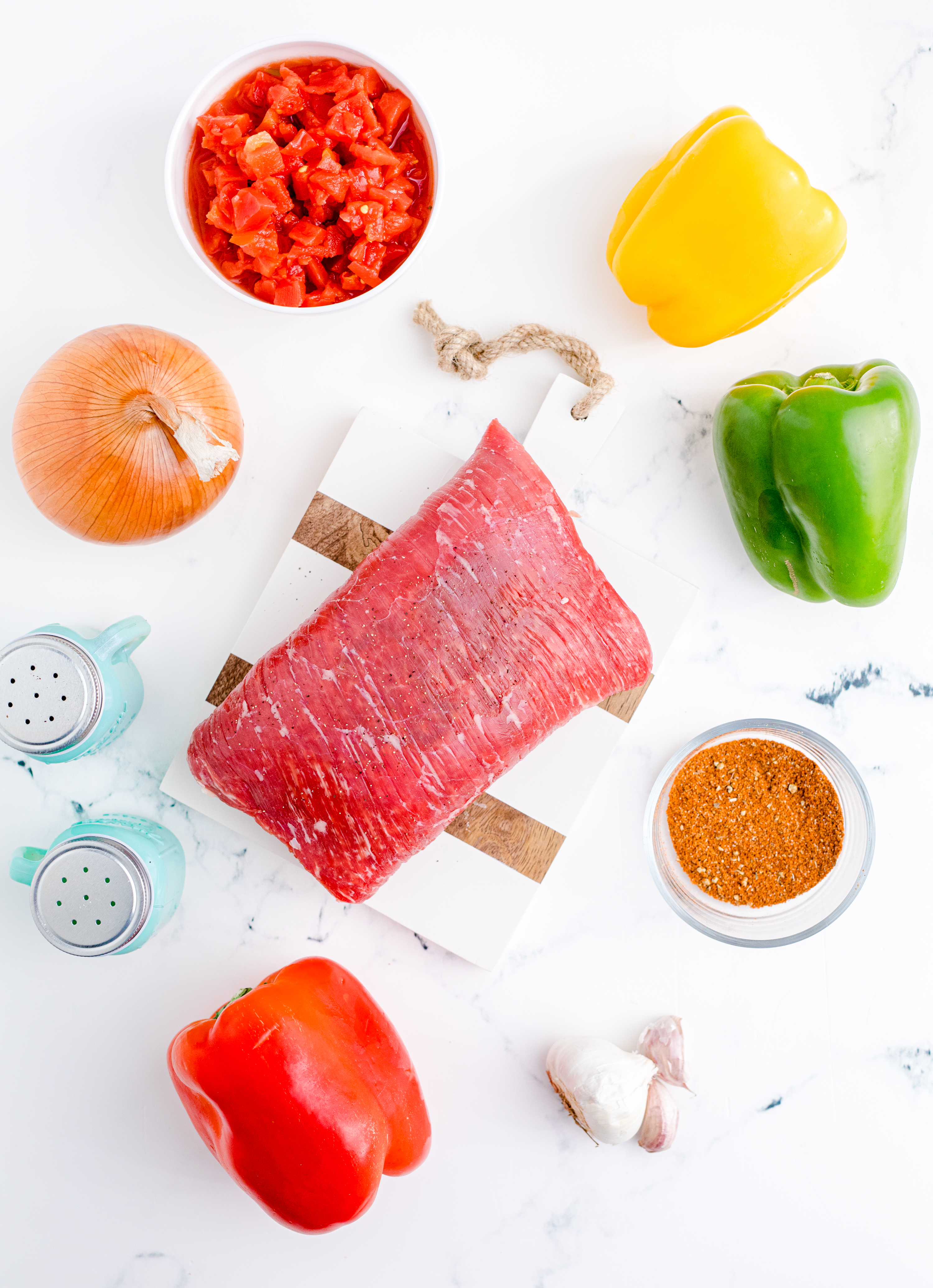 Steak Fajitas ingredients laid out