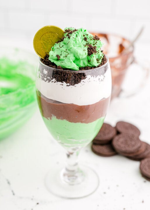 St Patricks Day Pudding Cups