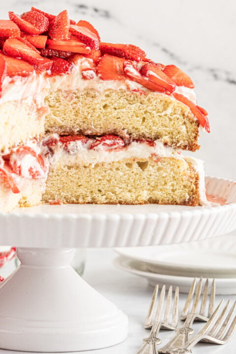 Strawberry Whipped Cream Cake