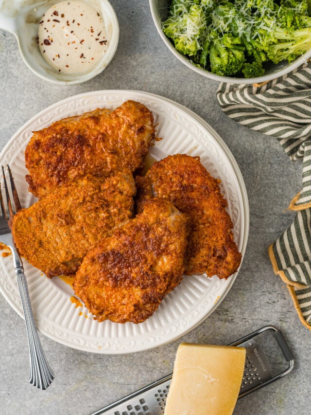 Air Fried Pork Chops with Parmesan Crust