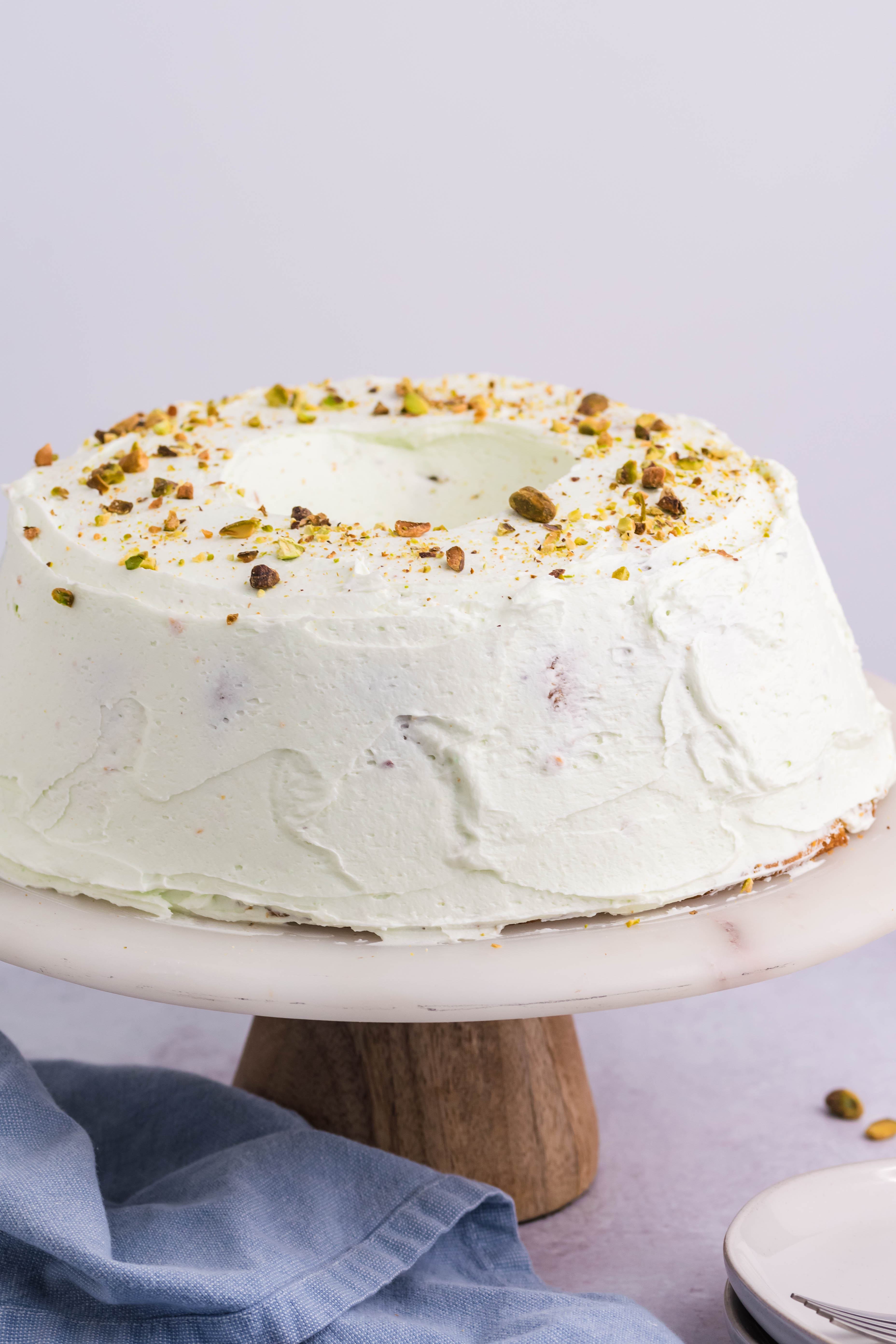 Pistachio Cake on a cake dish