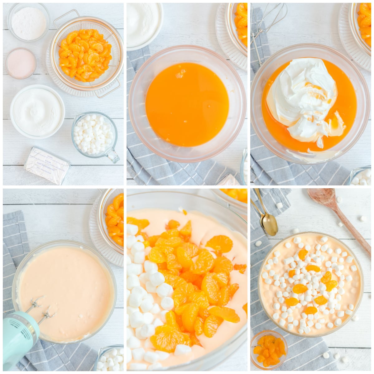 Orange Creamsicle Salad step by step collage