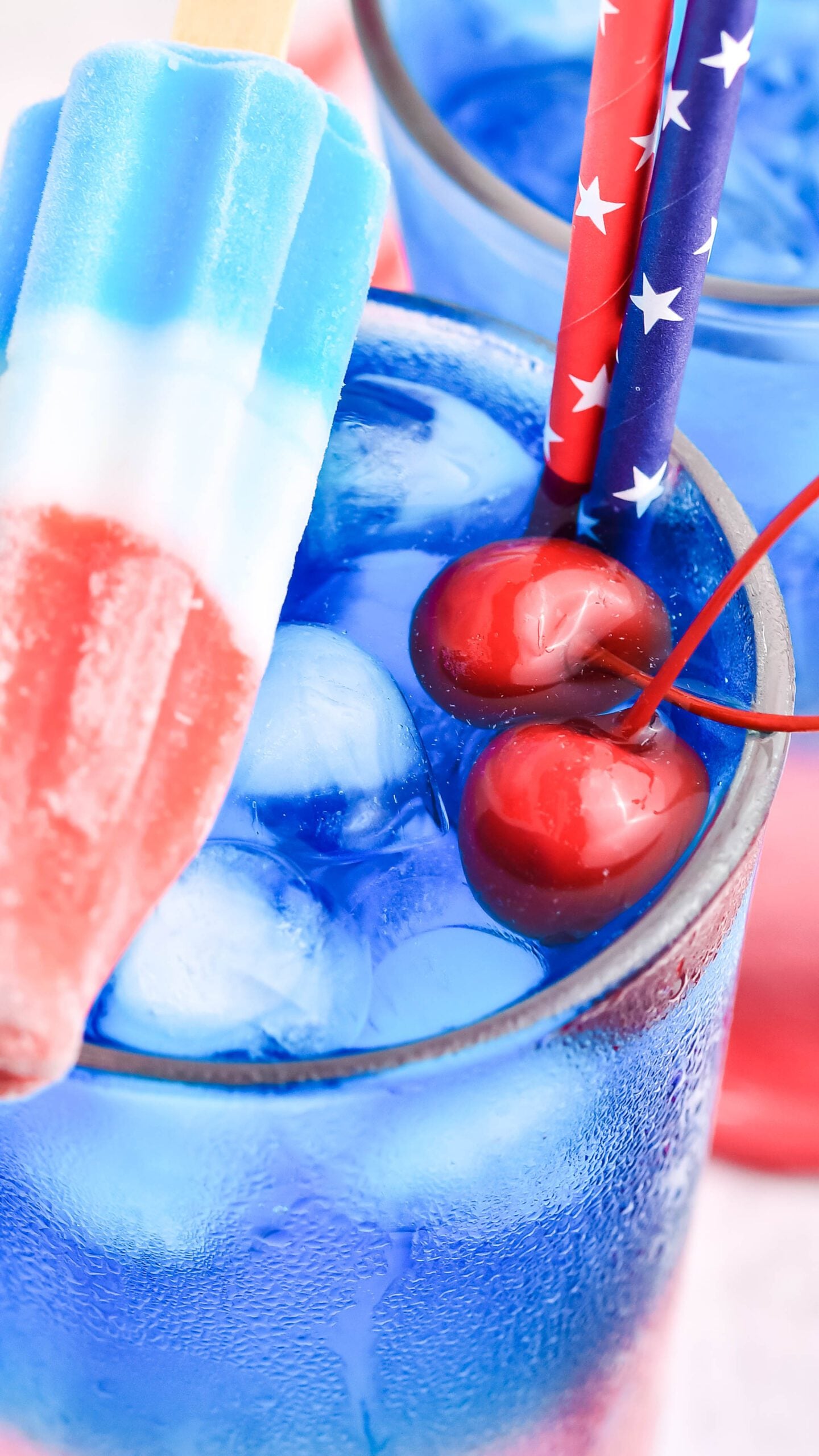 Bomb Pop Cocktail Drink up close