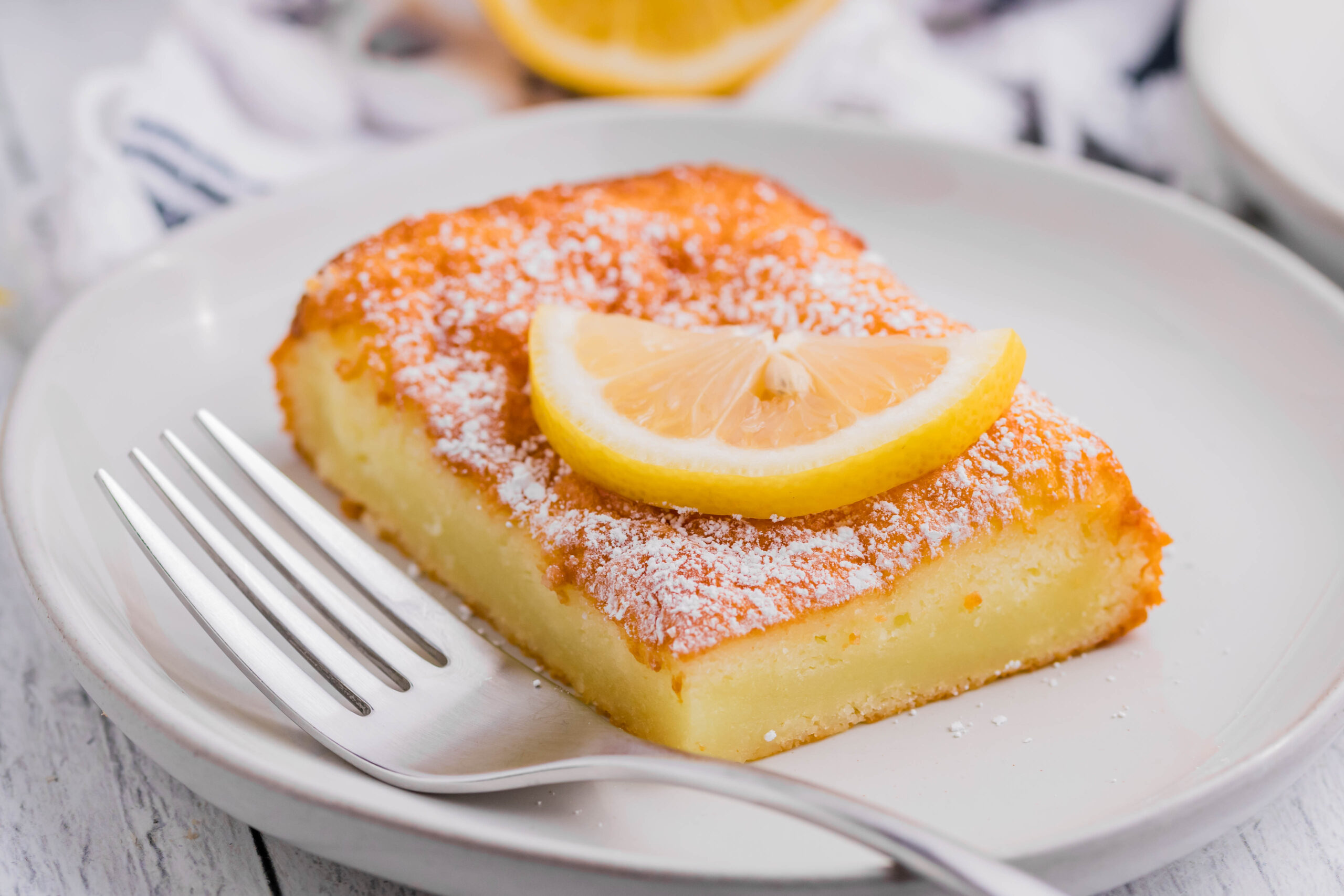 2 Ingredient Lemon Bars close up shot