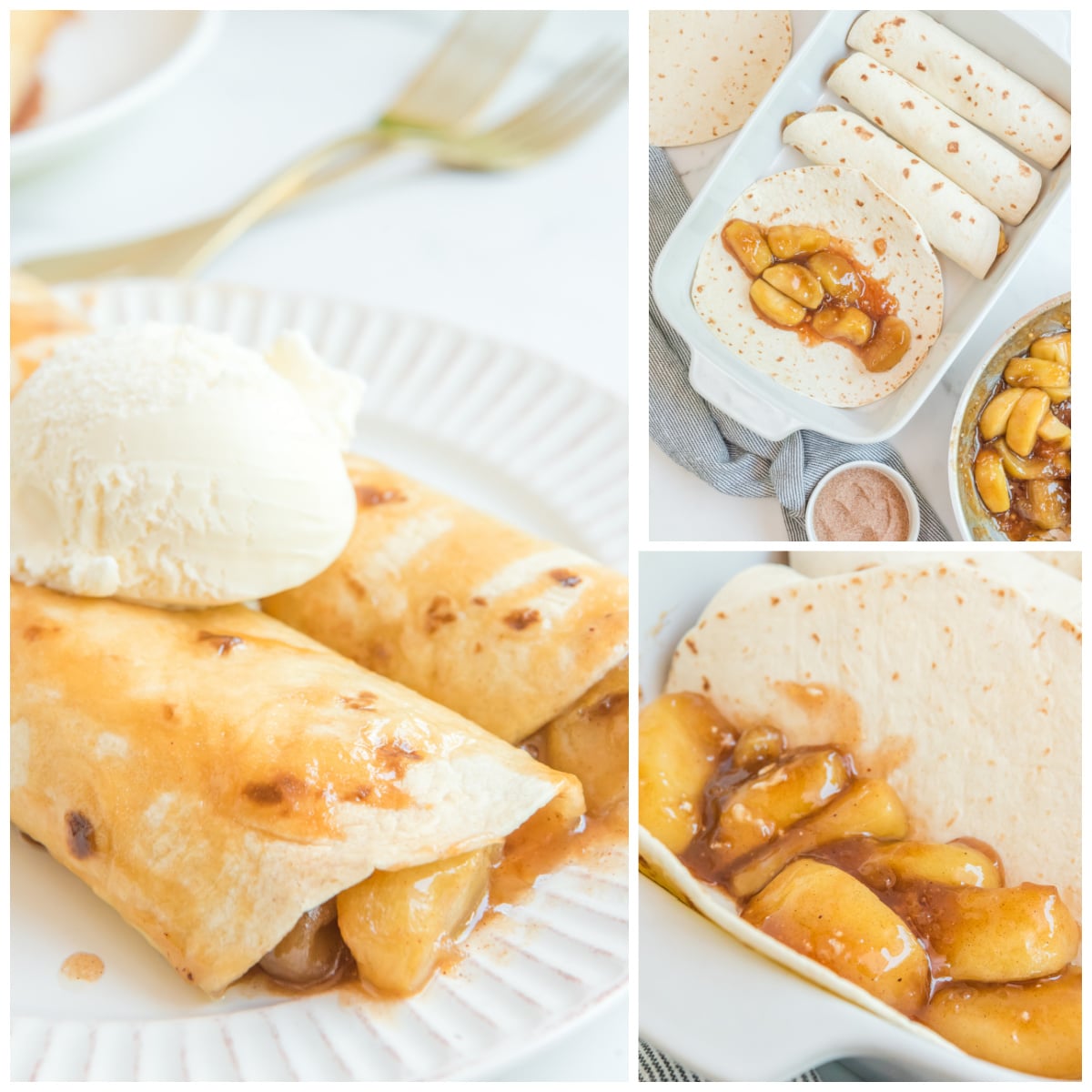 Apple Pie Enchiladas collage
