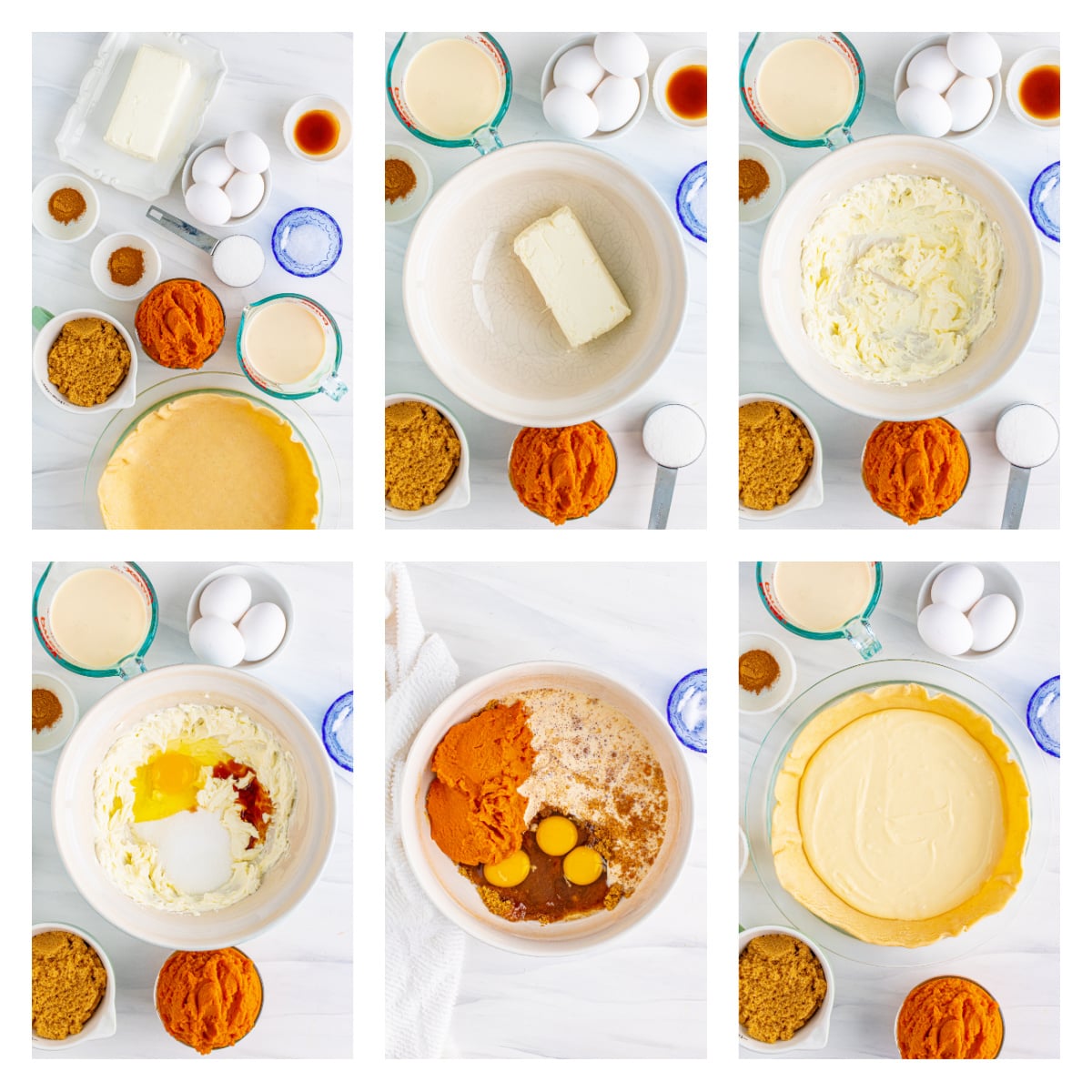 Pumpkin Pie Cheesecake collage on how to assemble