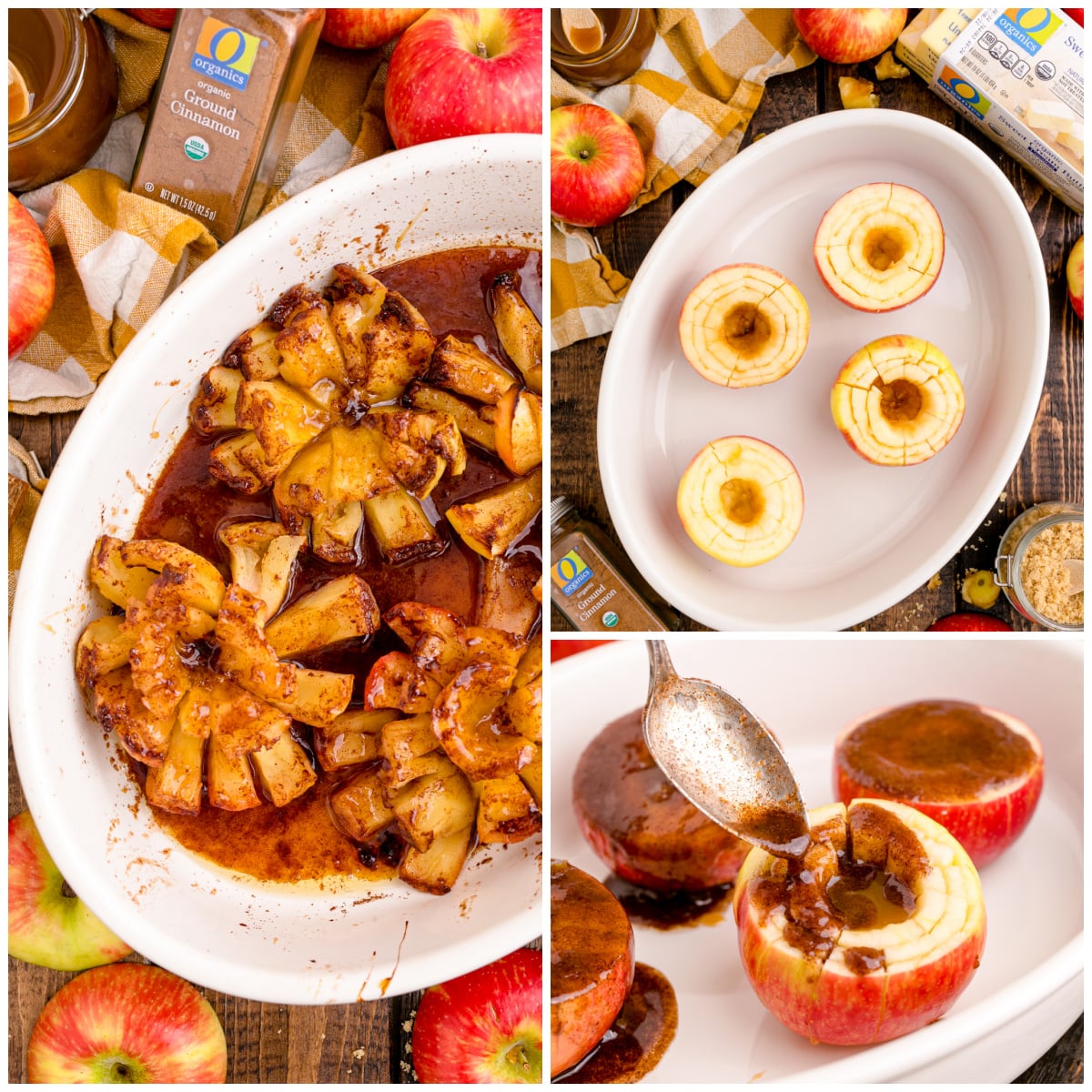 Oven Baked Bloomin Apples collage