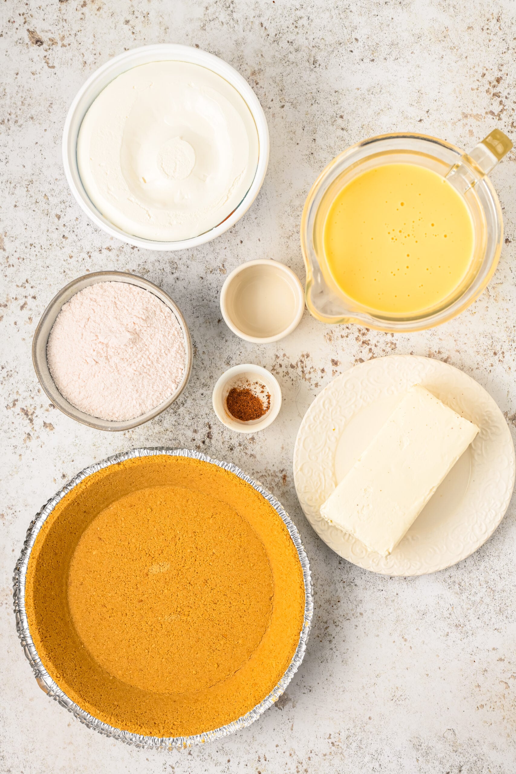 Overhead view of ingredients needed for this recipe.