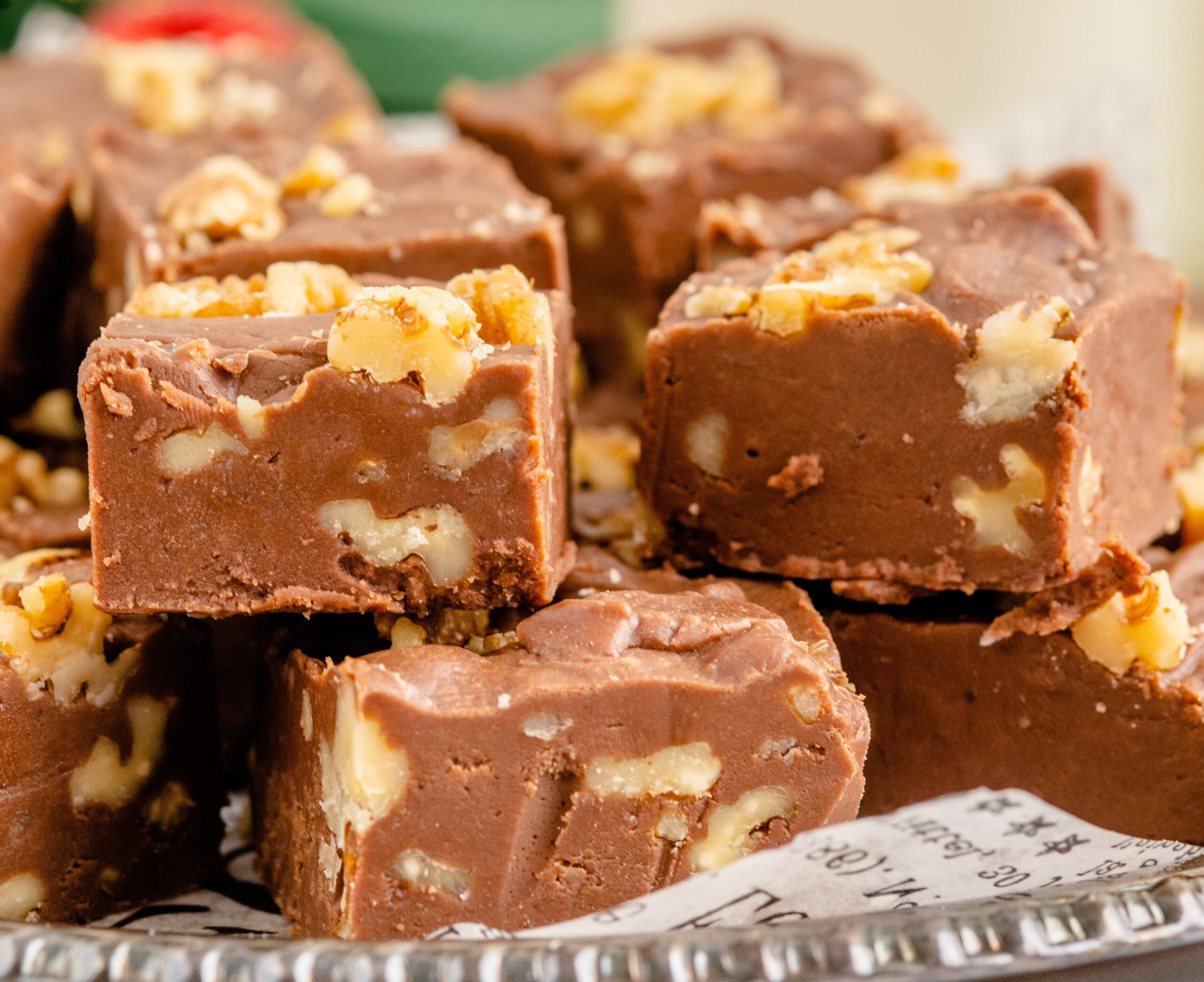 Close up shot of the Fantasy fudge stacked.