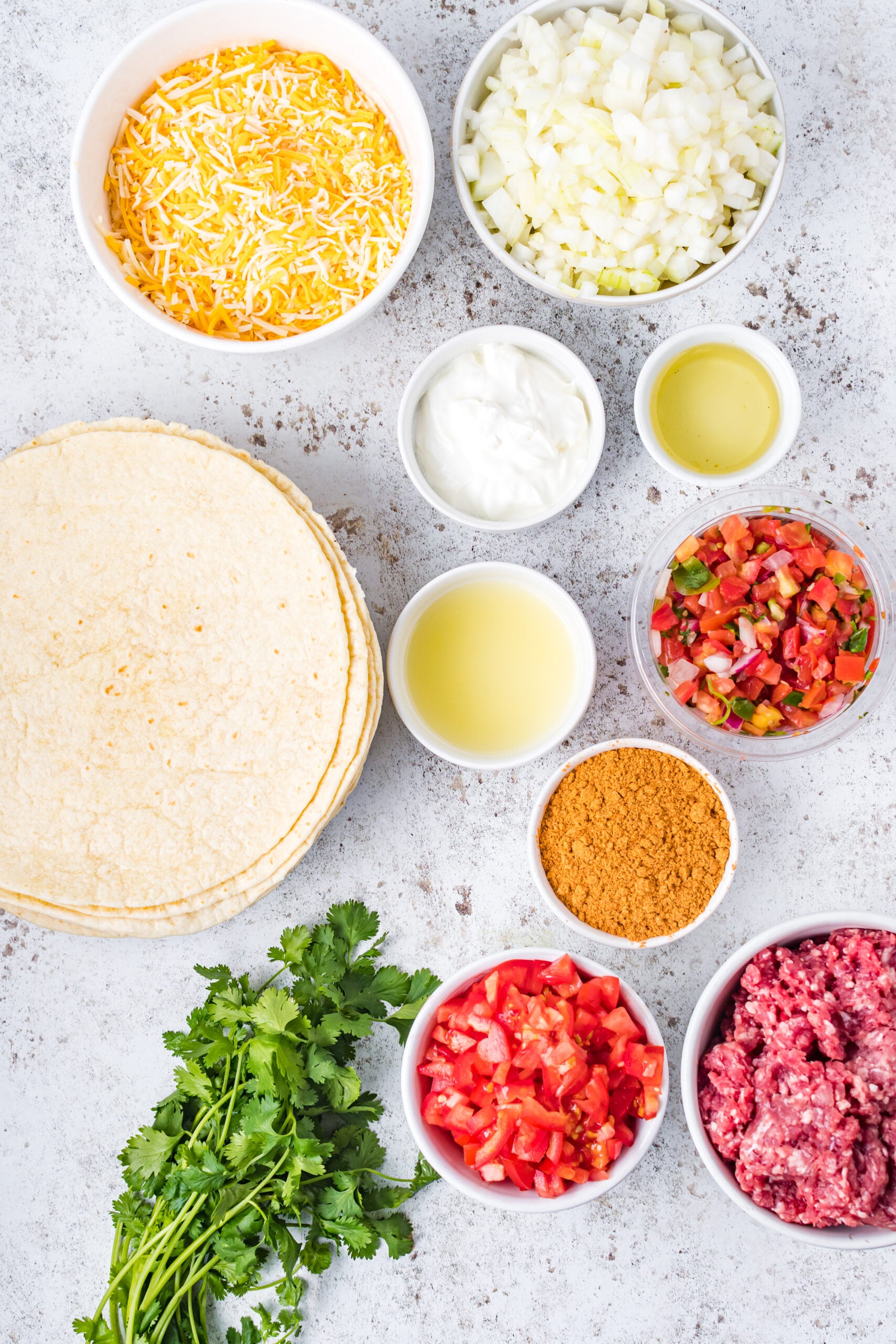 Overhead ingredient shot. 