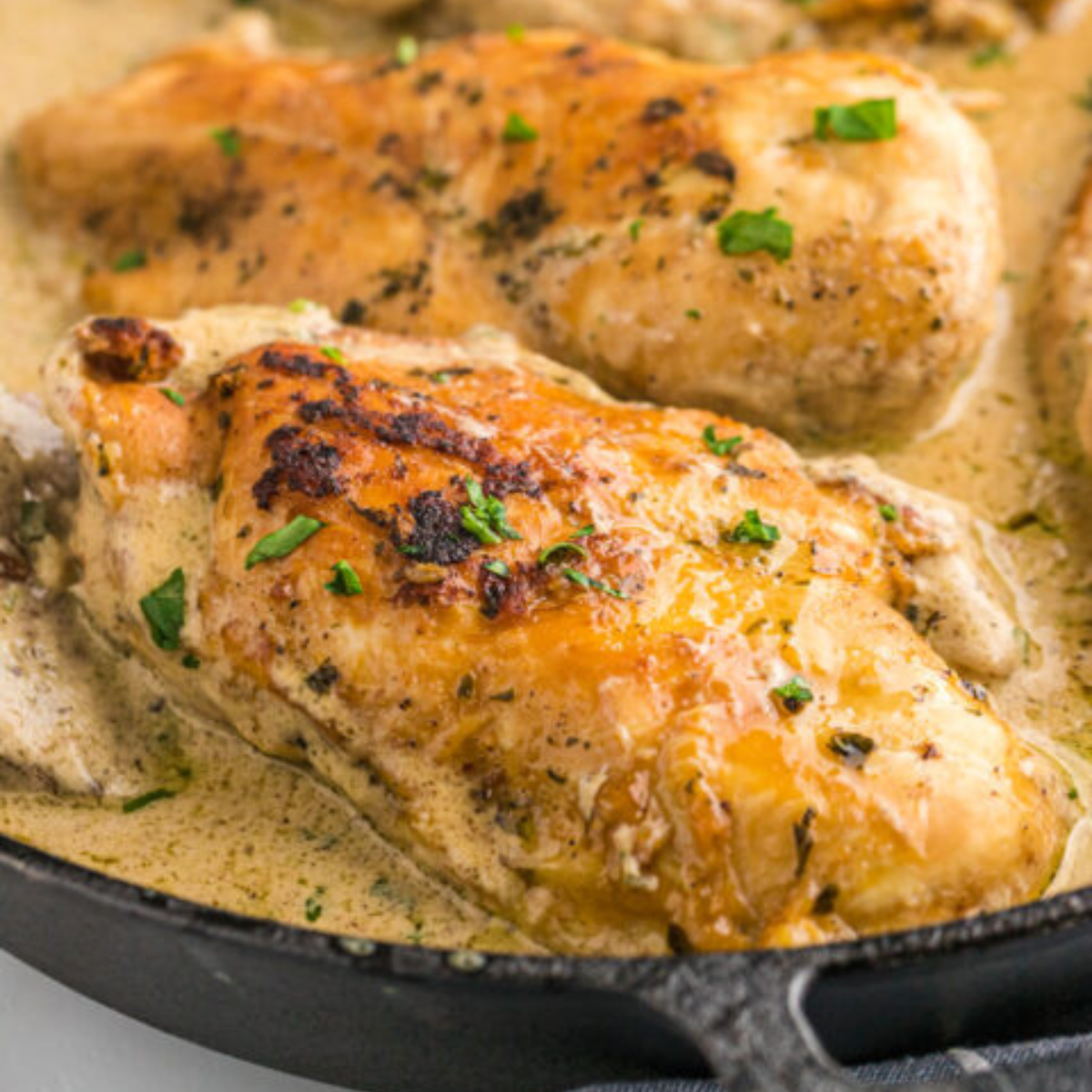 Cheesy Garlic Butter Mushroom Stuffed Chicken