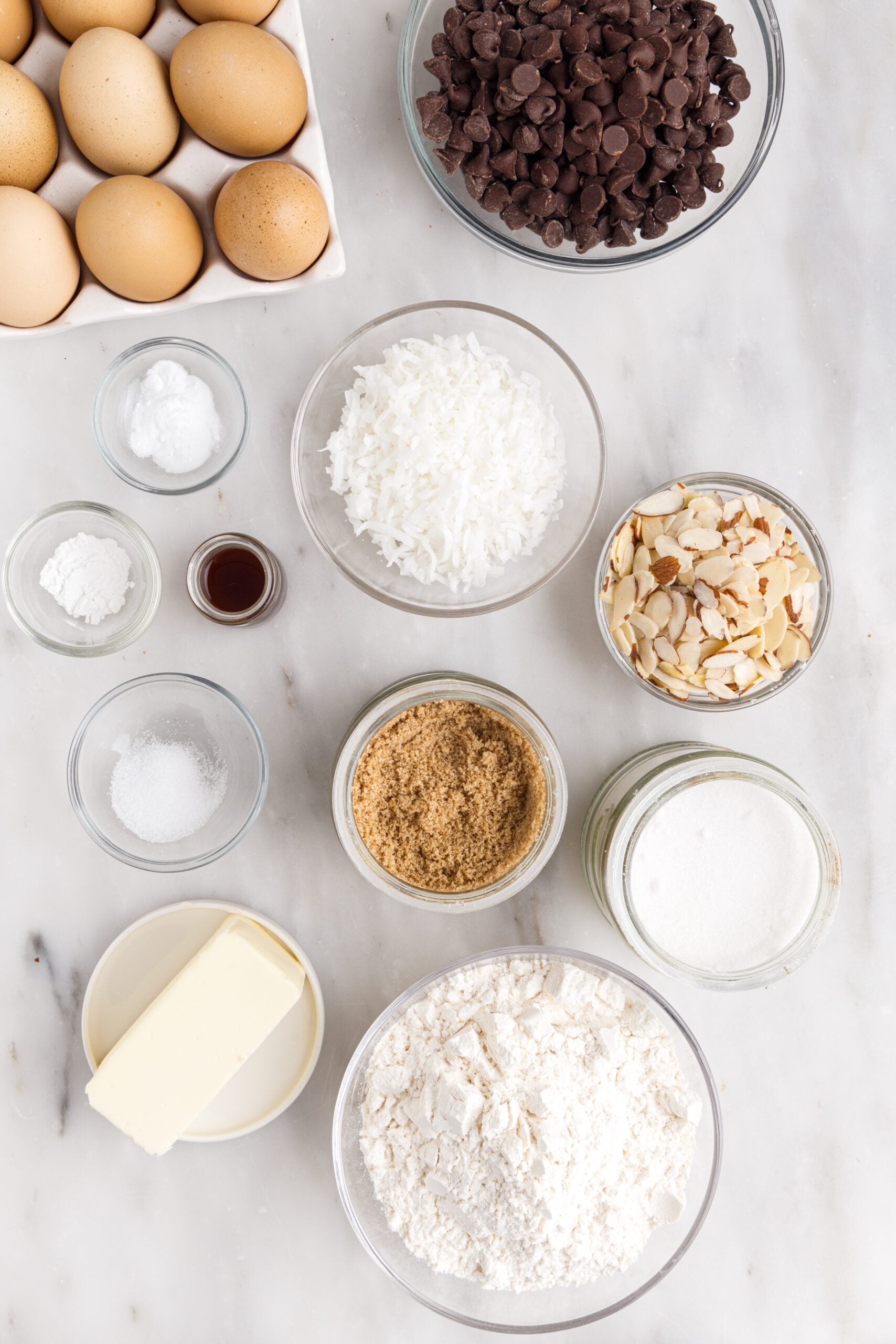 Overhead view of ingredients needed for this recipe.