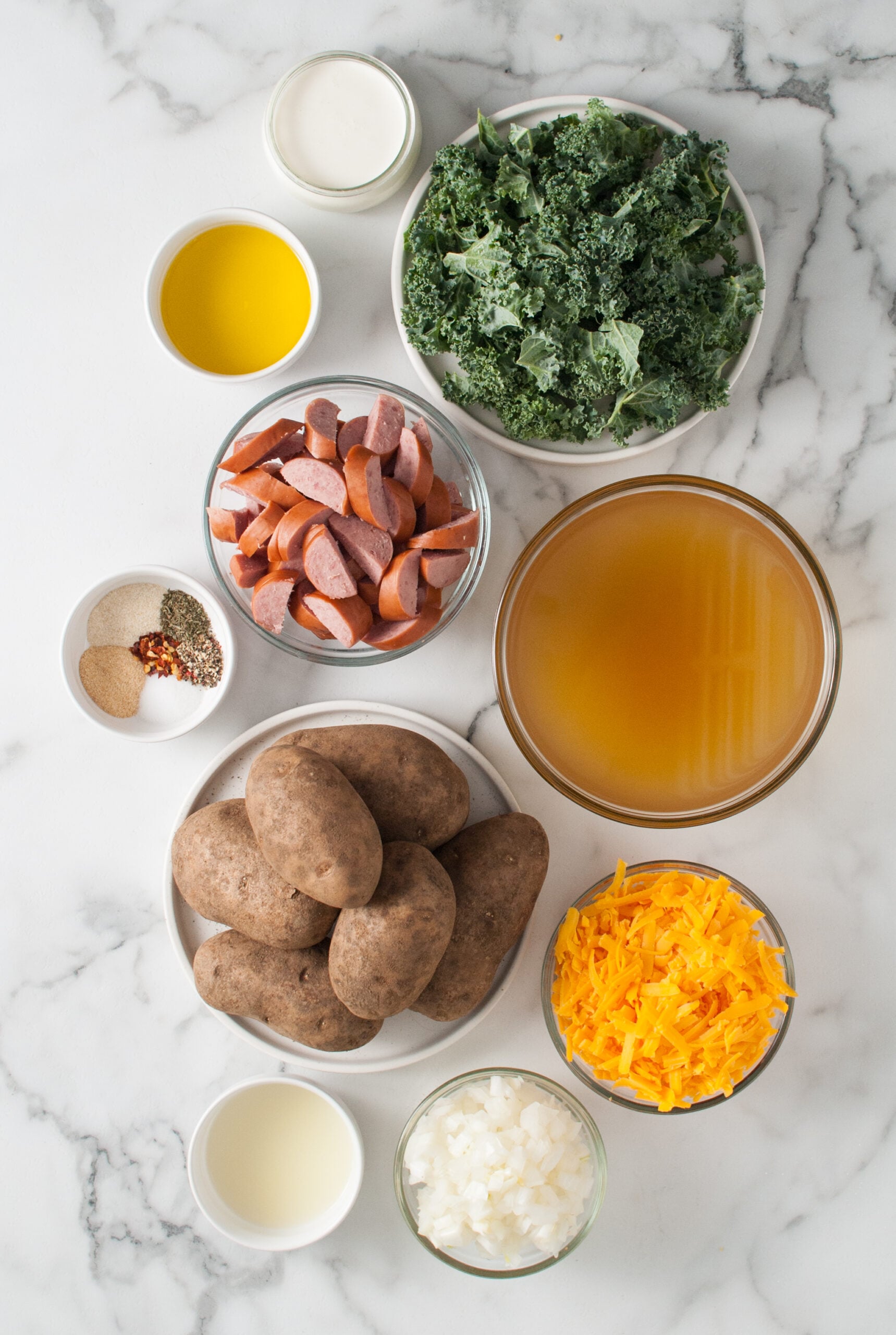 Overhead shot of ingredients needed for this recipe. 