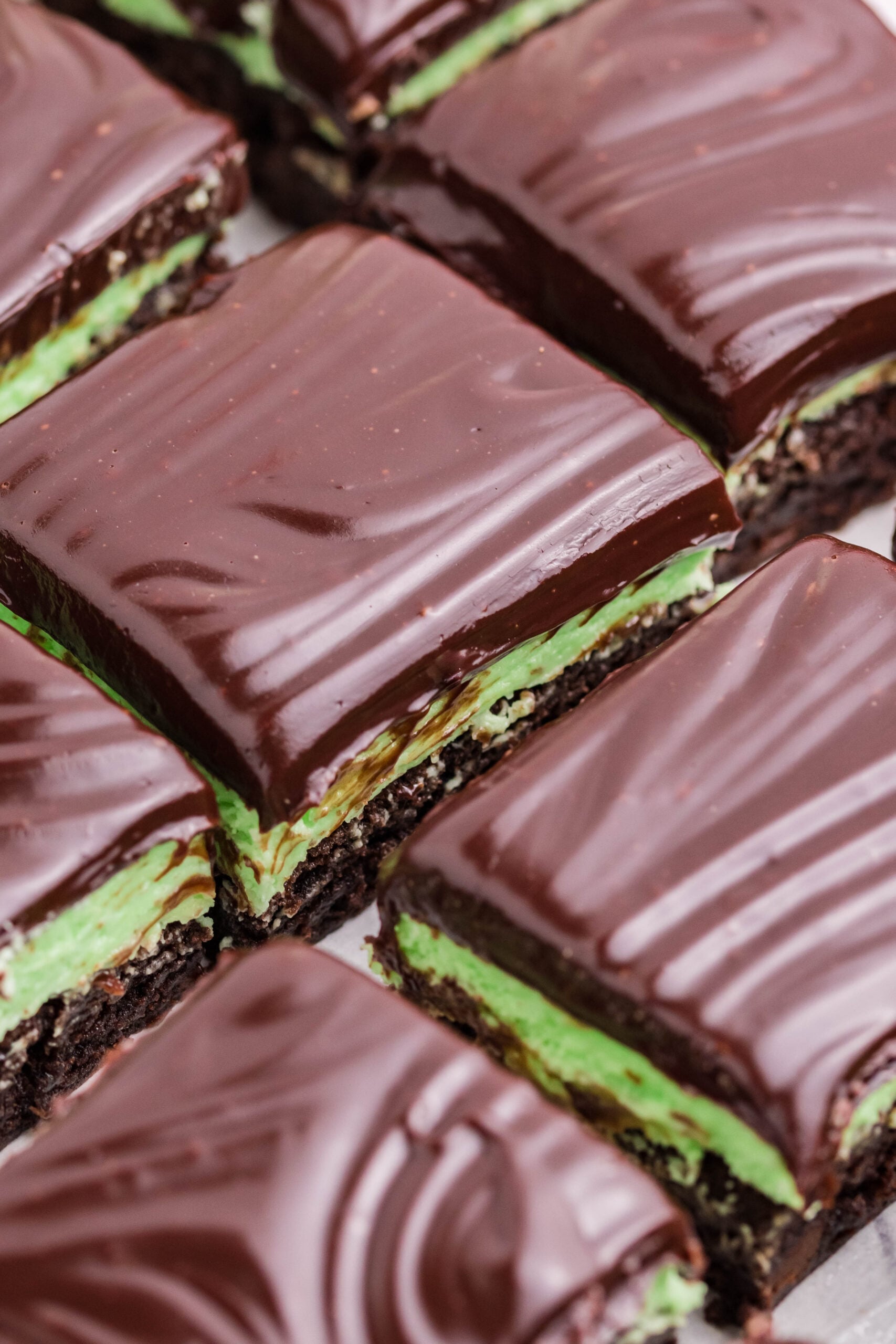 Overhead view of the chocolate topping.