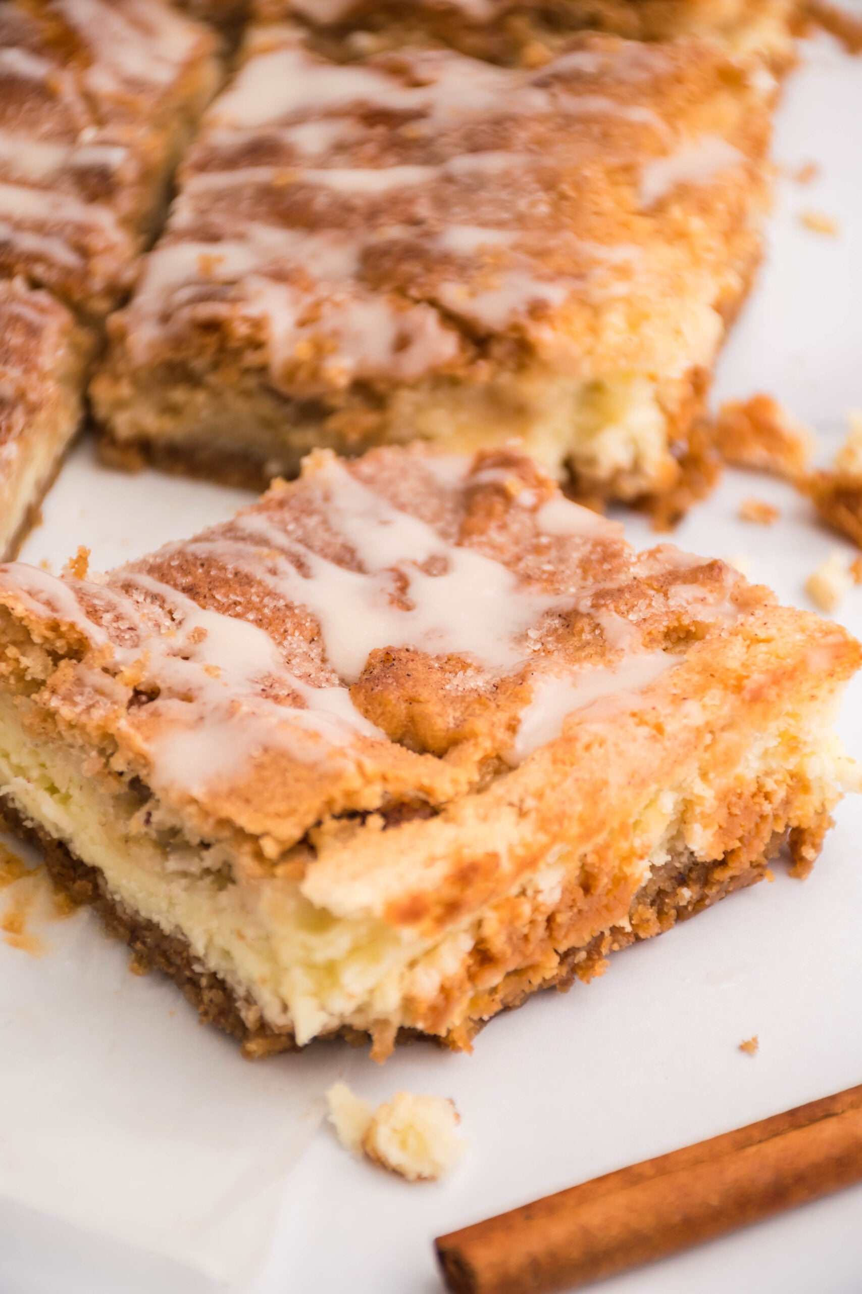 Up close view of the snickerdoodle topping.