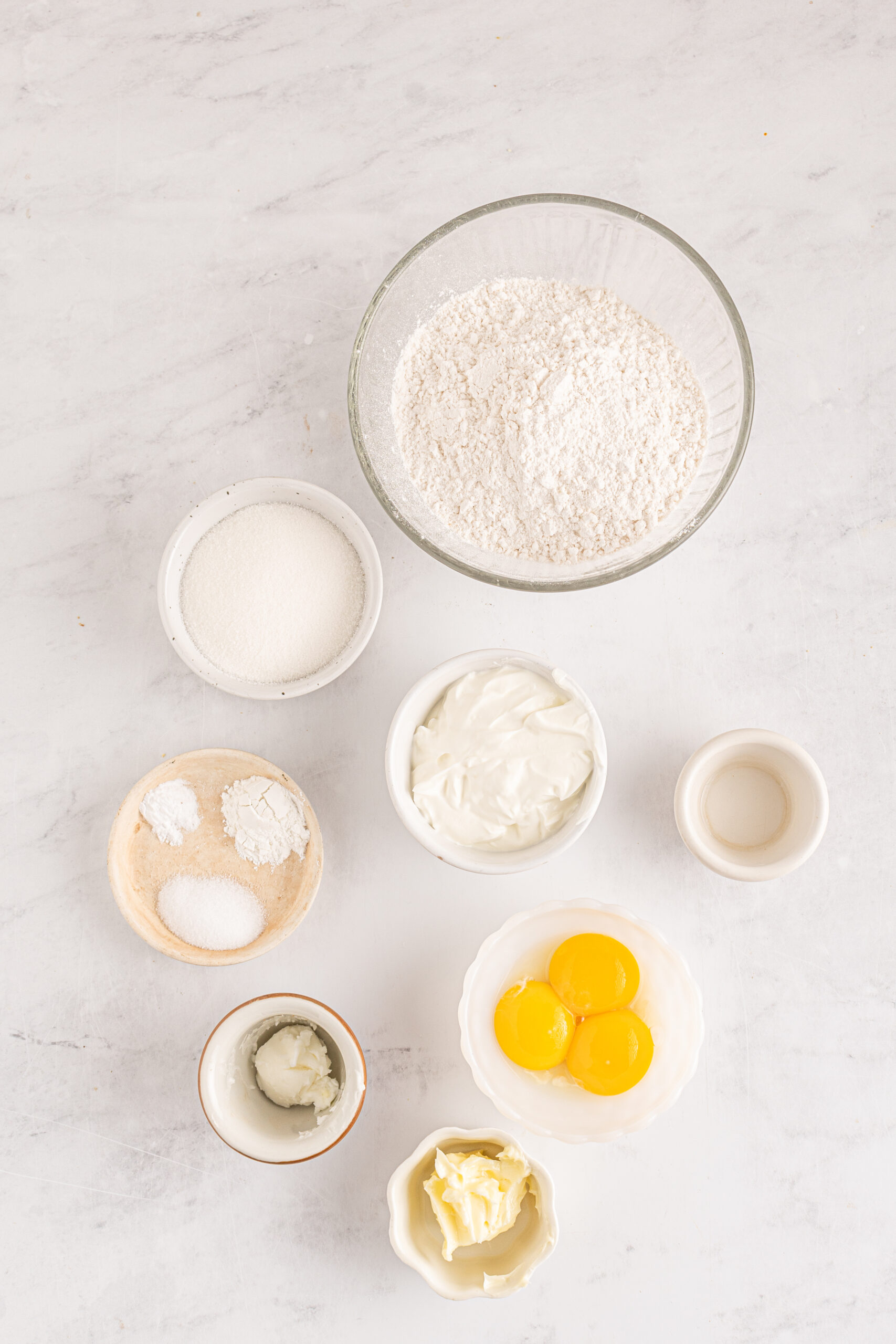 overhead view of ingredients needed to make this recipe.