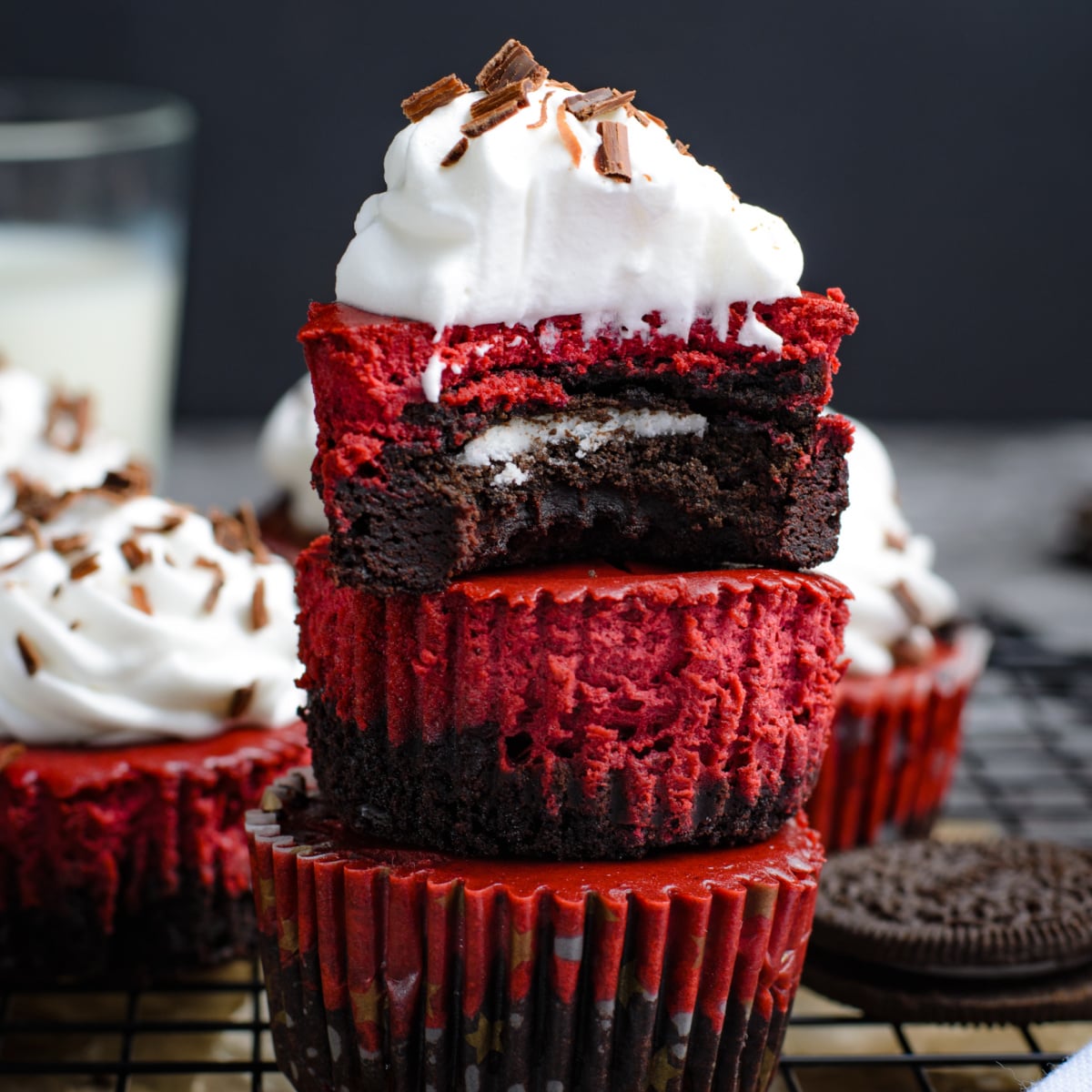 Mini Red Velvet Oreo Cheesecakes