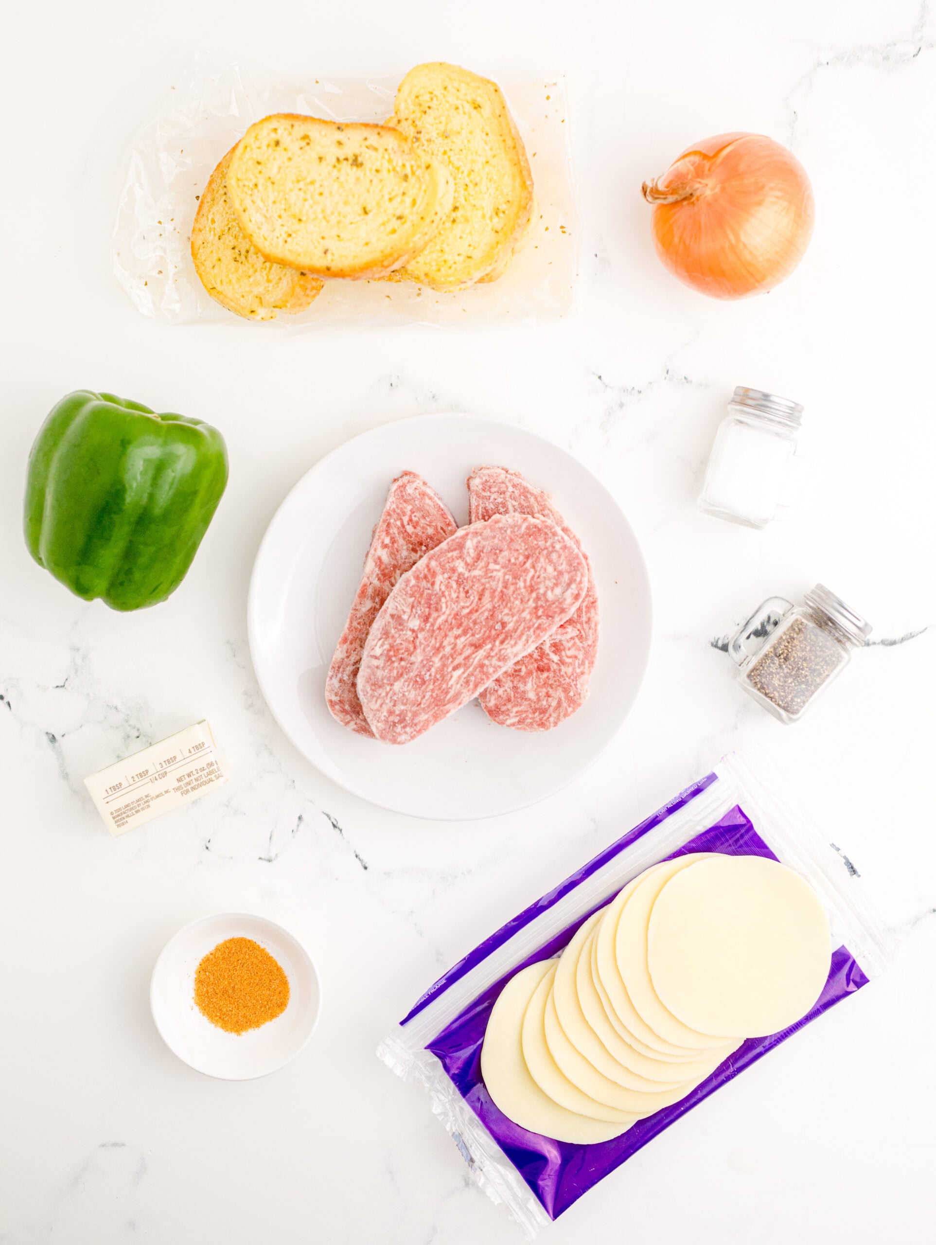 Overhead view of the ingredients needed to complete this recipe.