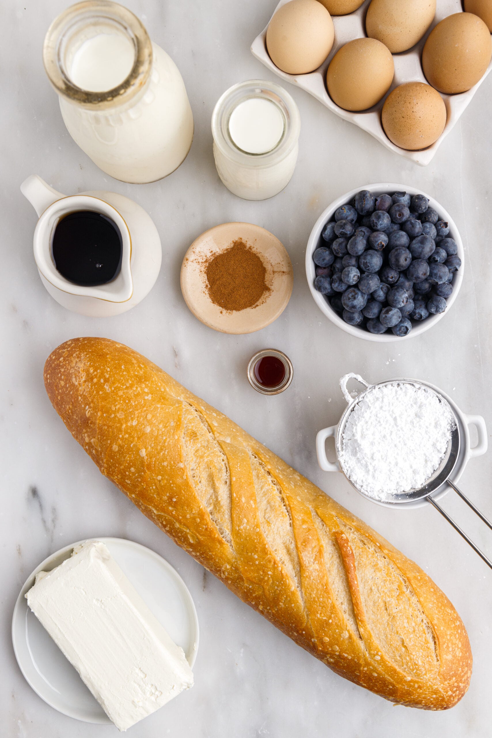 Overhead view of the ingredients needed to complete this recipe.