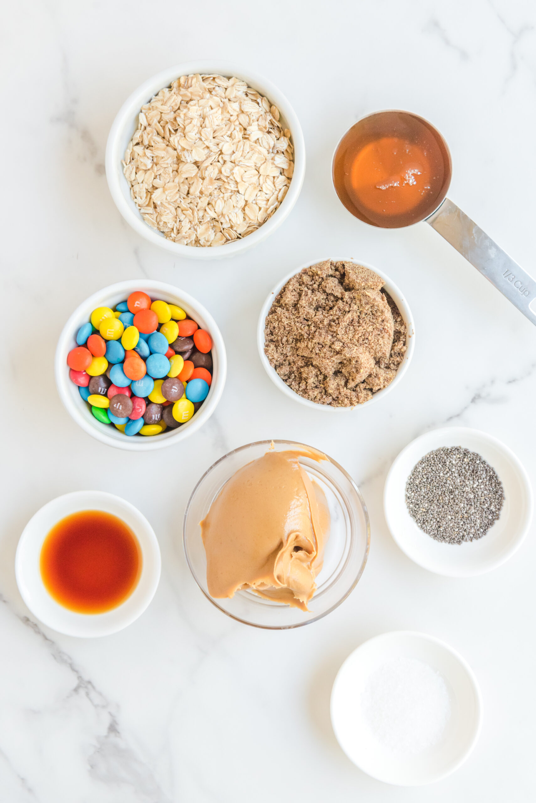 Overhead view of ingredients needed for this recipe.