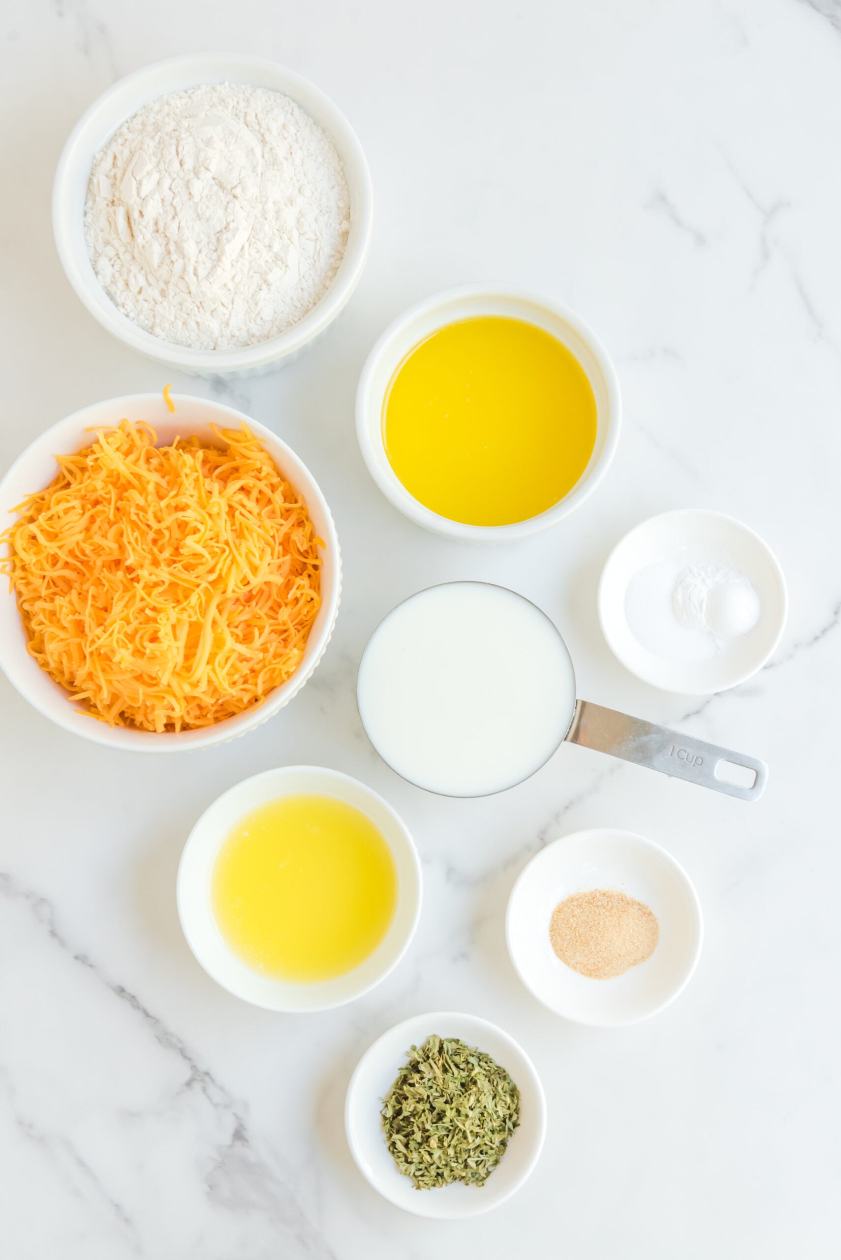 Overhead view of the ingredients needed for this recipe.