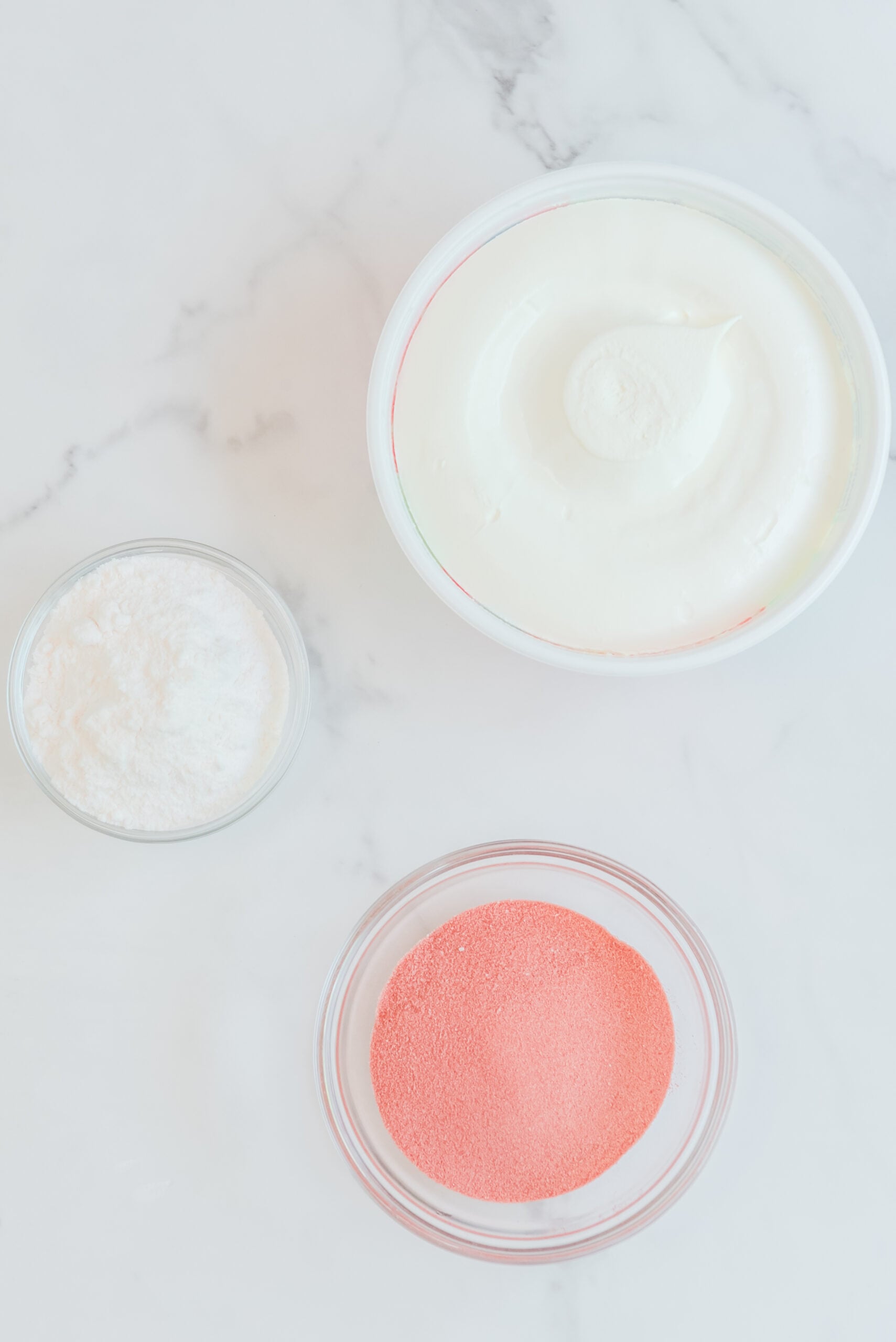 Overhead view of the ingredients needed to complete this recipe.