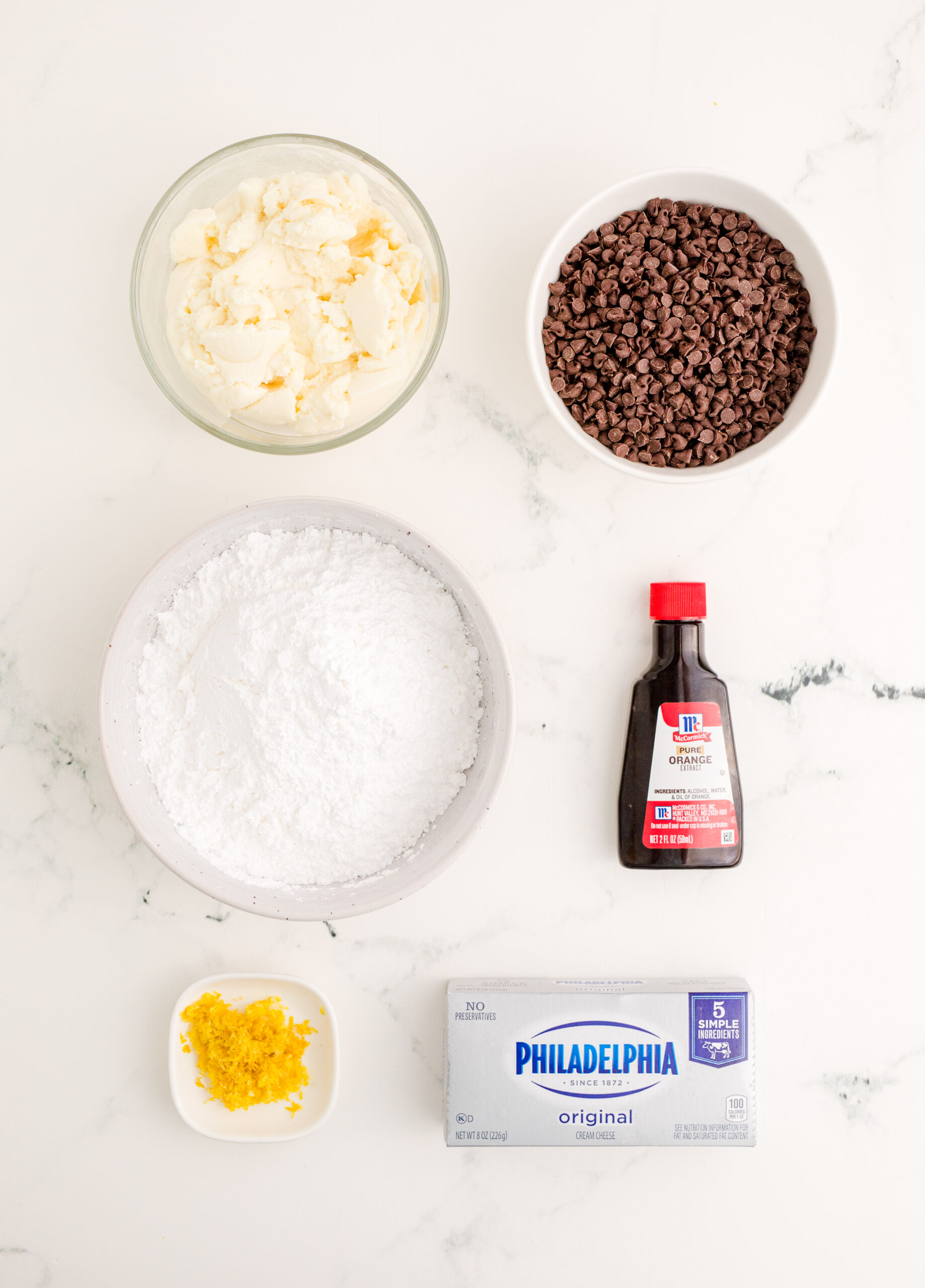 Overhead view of ingredients needed for this recipe.