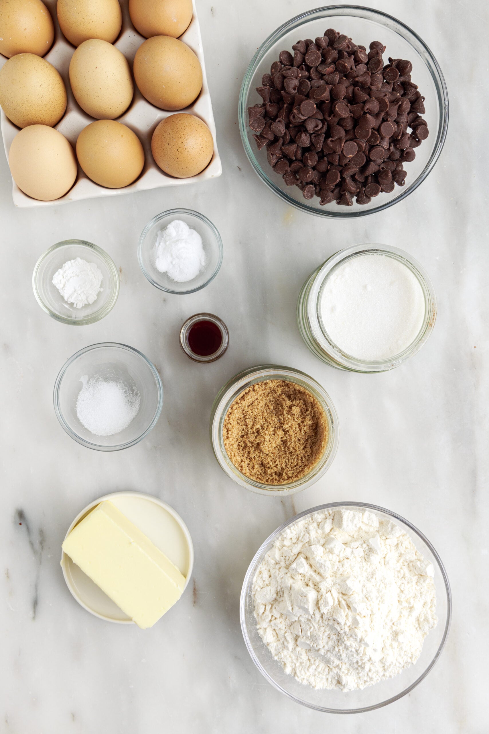 Overhead view of ingredients needed for this recipe. 