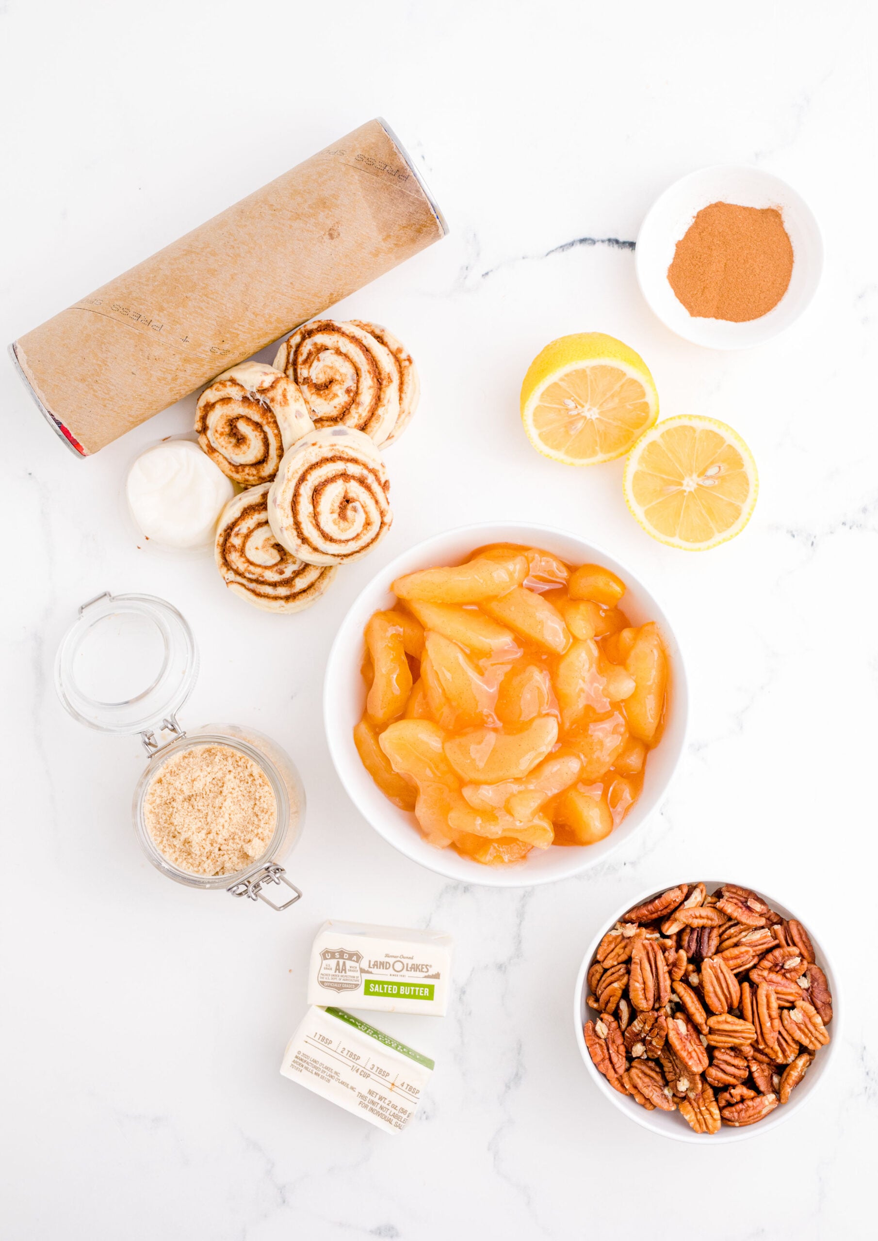 Overhead view of all ingredients needed for this recipe.