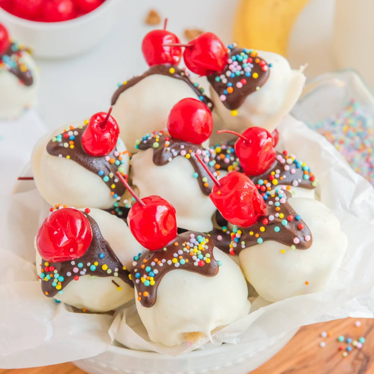 Banana Split Truffles