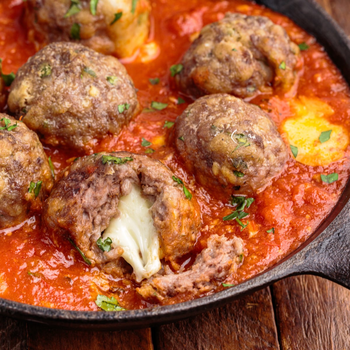 Mozzarella Stuffed Meatballs