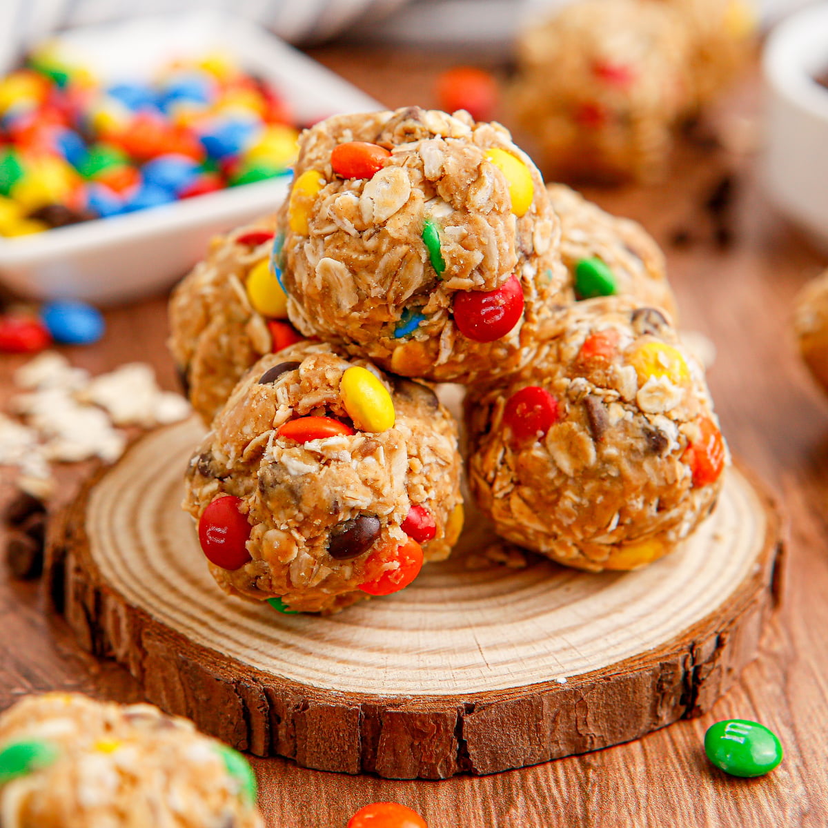 No Bake M&M Energy Balls
