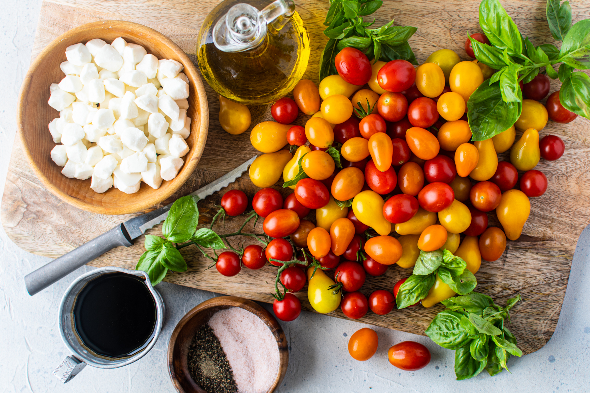 Overhead view of all ingredients needed for this recipe. 