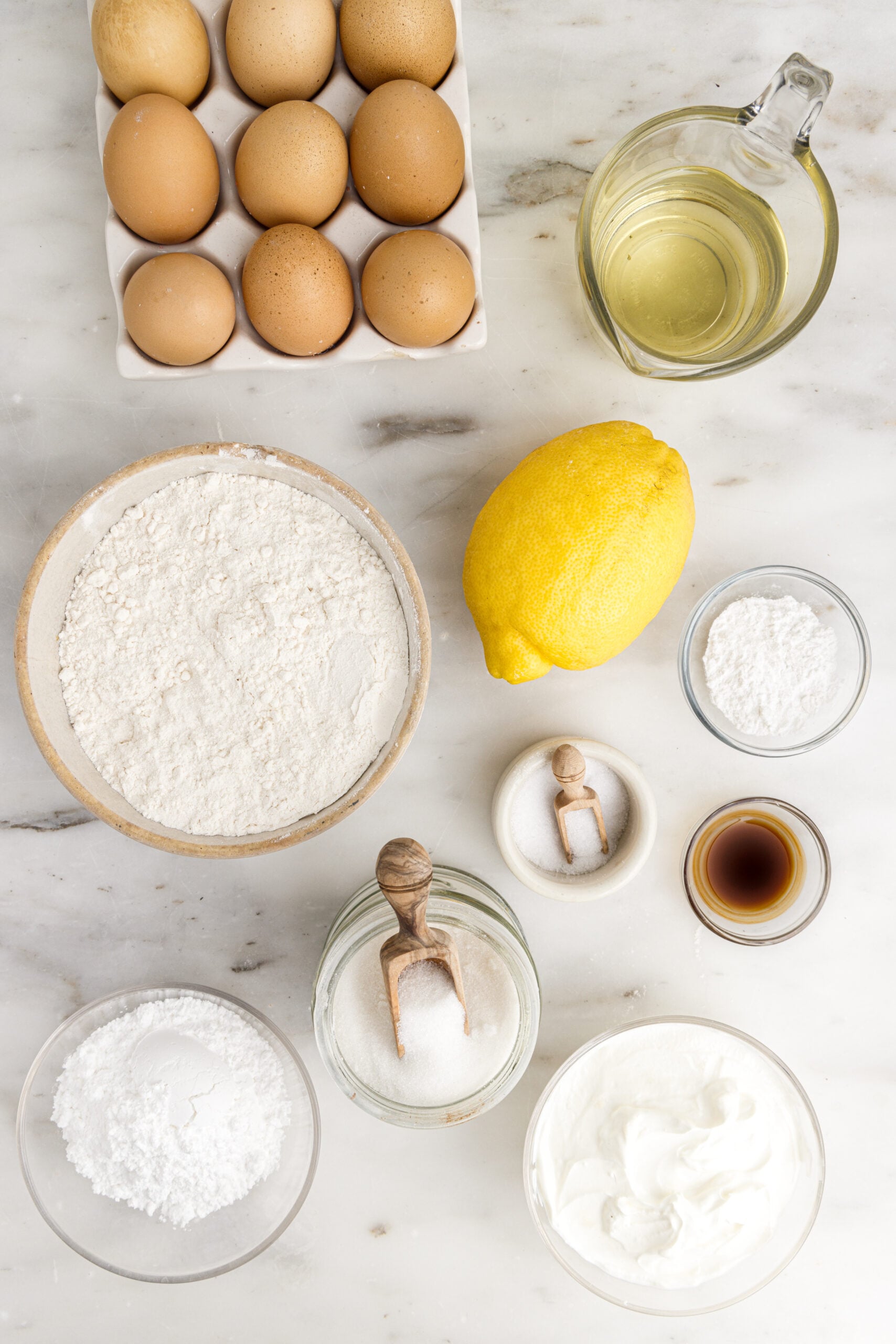 Overhead view of the ingredients needed to complete this recipe.
