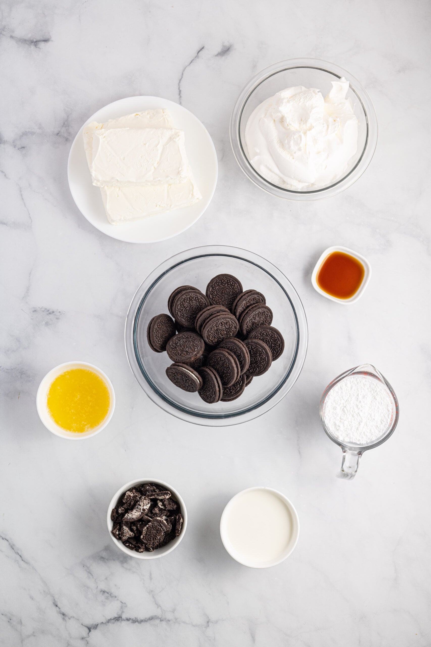 Overhead view of the ingredients needed to complete this recipe.