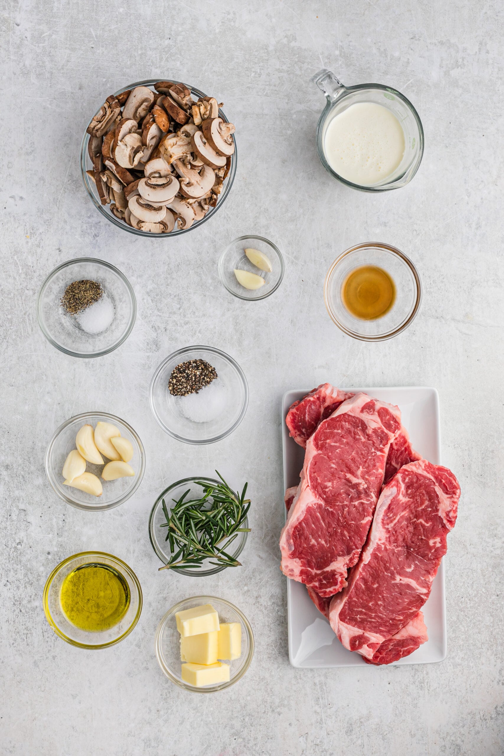 Overhead view of the ingredients needed to complete this recipe.