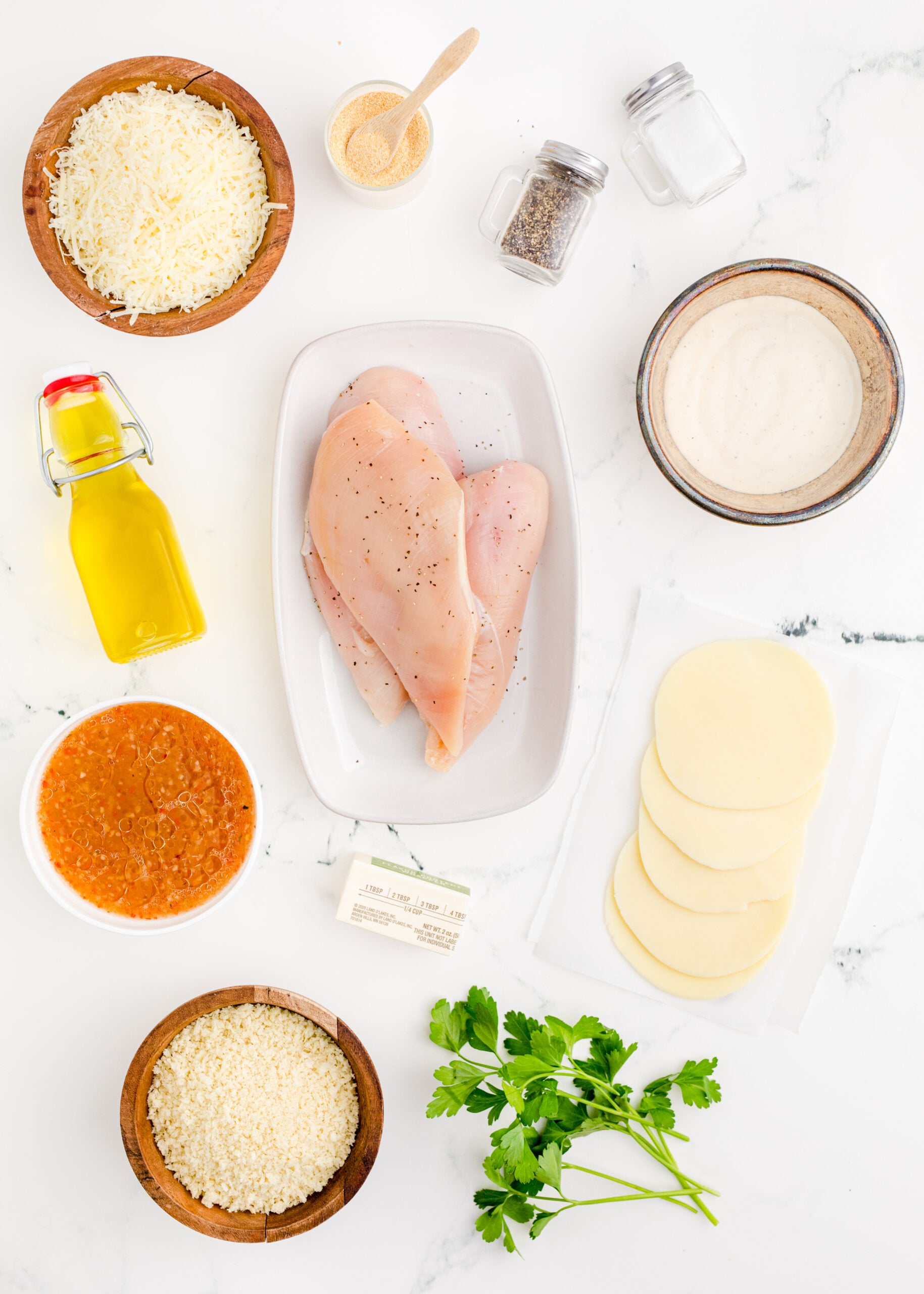 Overhead view of the ingredients needed to make this recipe.