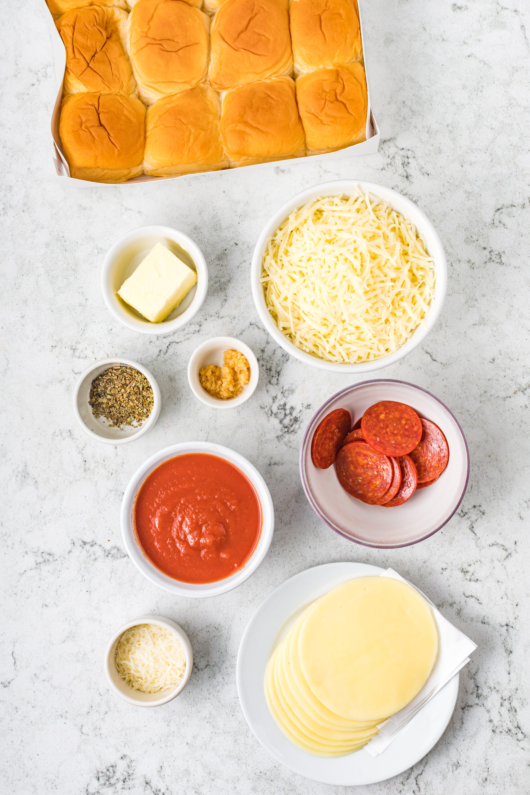 overhead shot of all ingredients needed for this recipe.