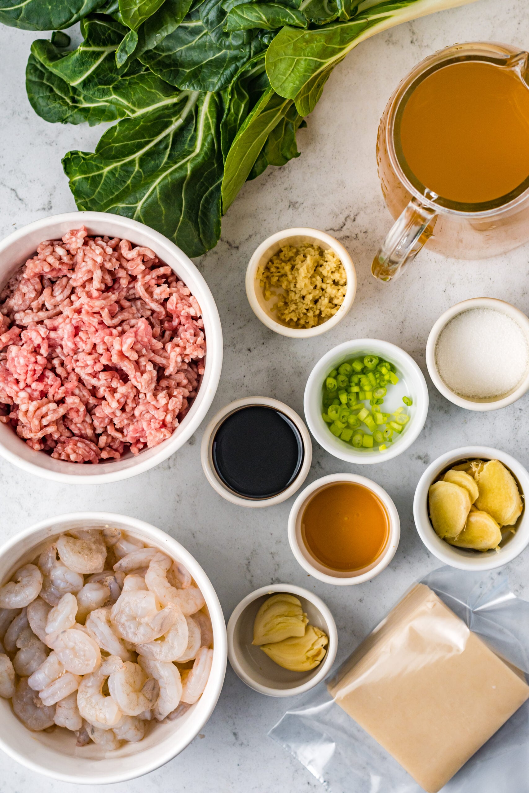 Overhead shot of ingredients needed to make this recipe.