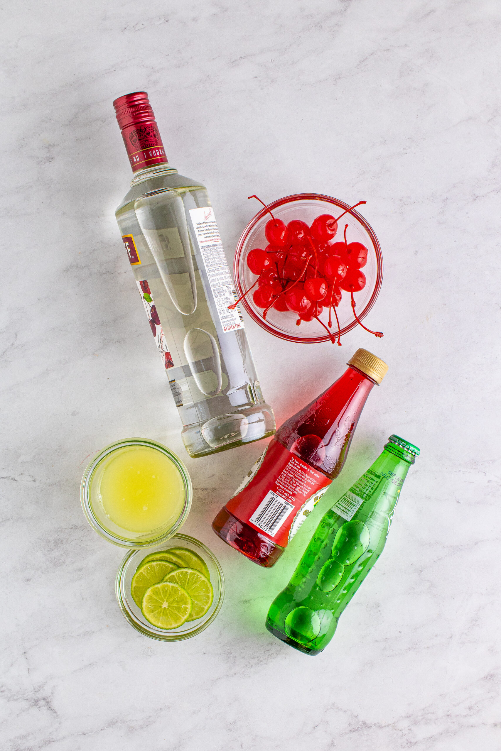 Overhead view of the ingredients needed to complete this recipe.