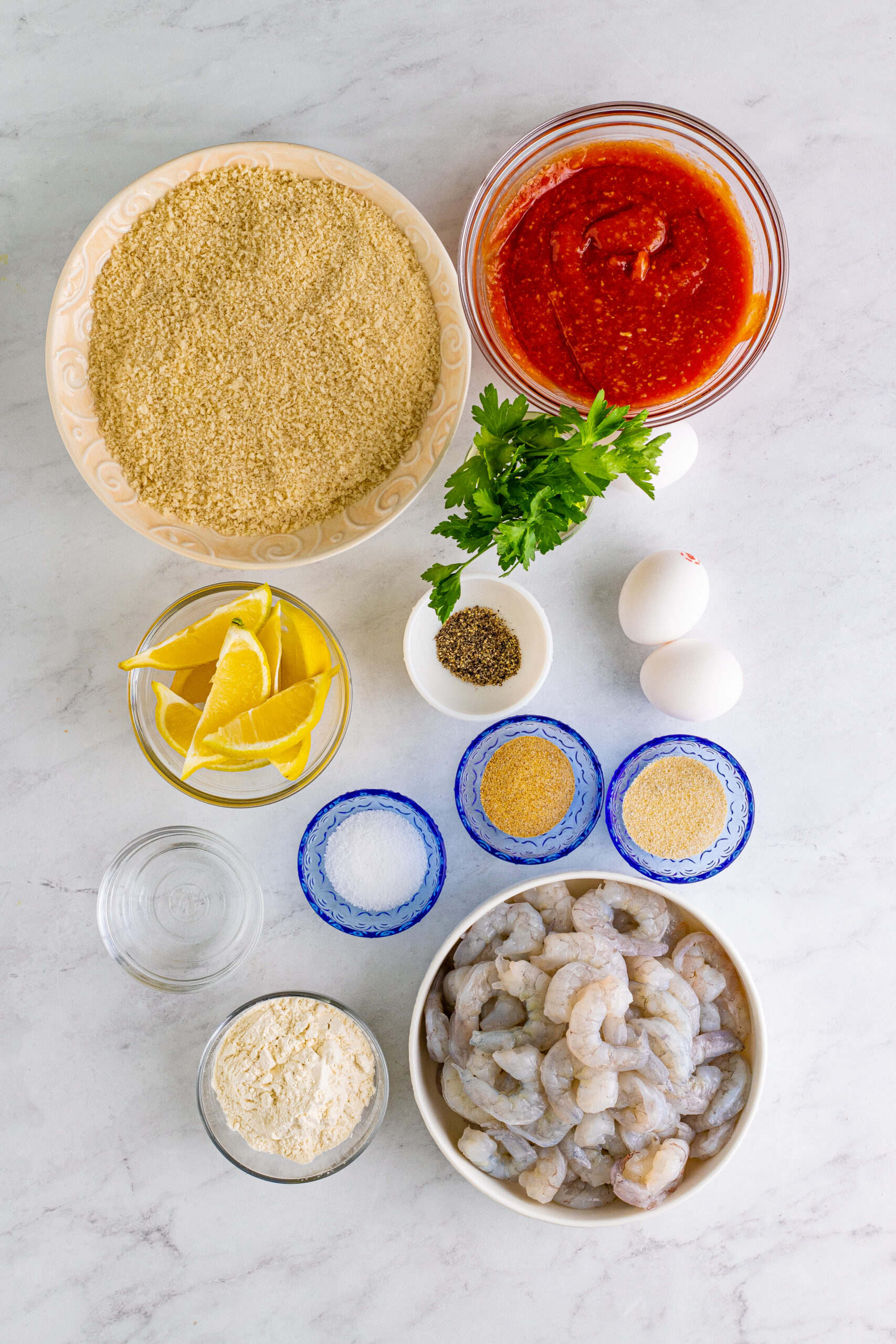 Overhead view of the ingredients needed to complete this recipe.