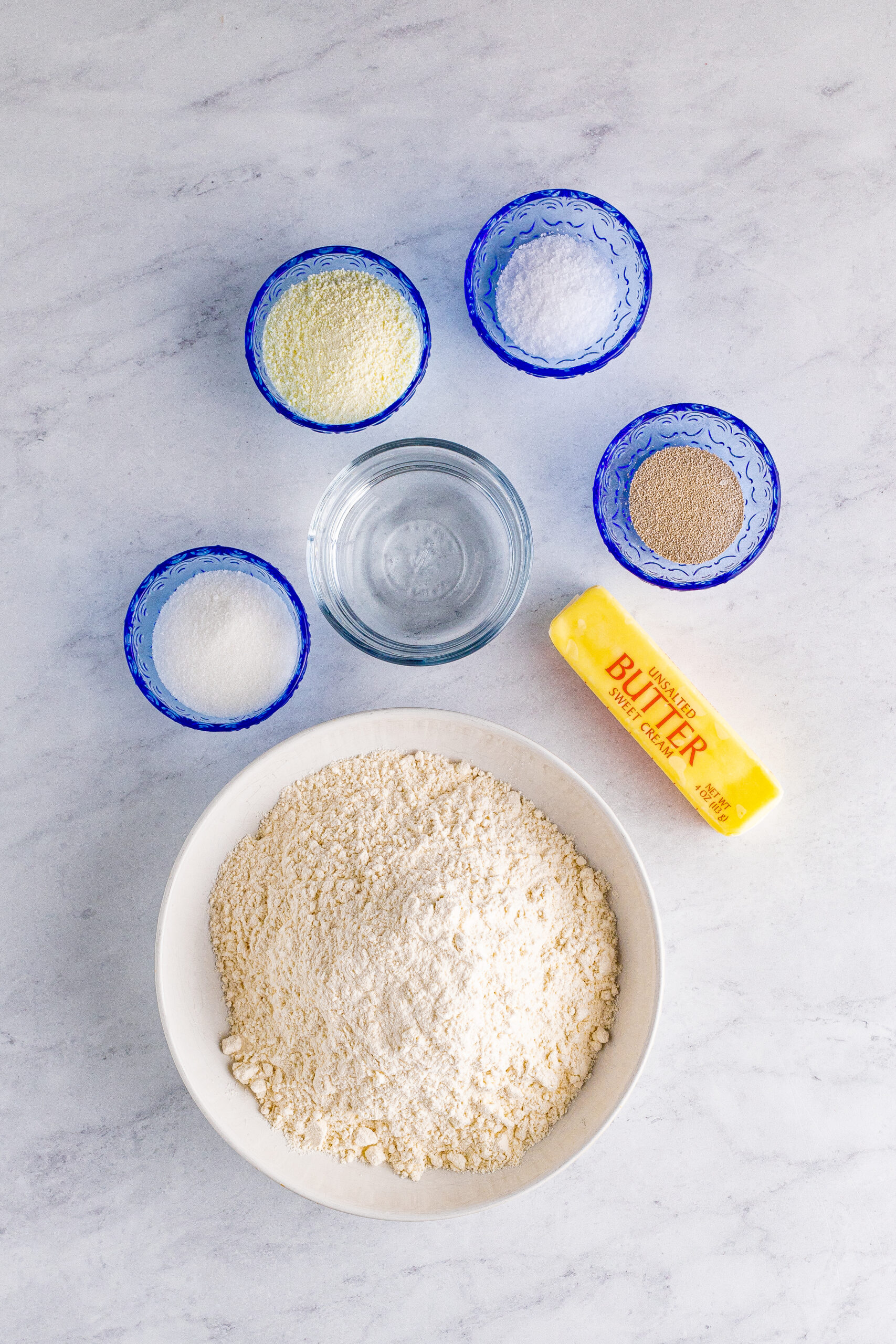Overhead view of the ingredients needed to complete this recipe.