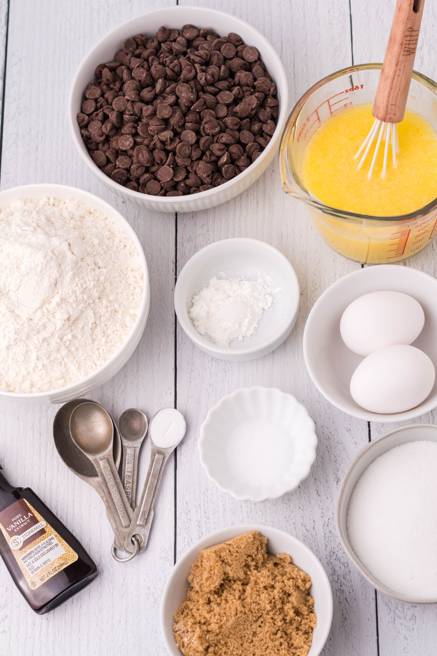Overhead view of the ingredients needed to complete this recipe.